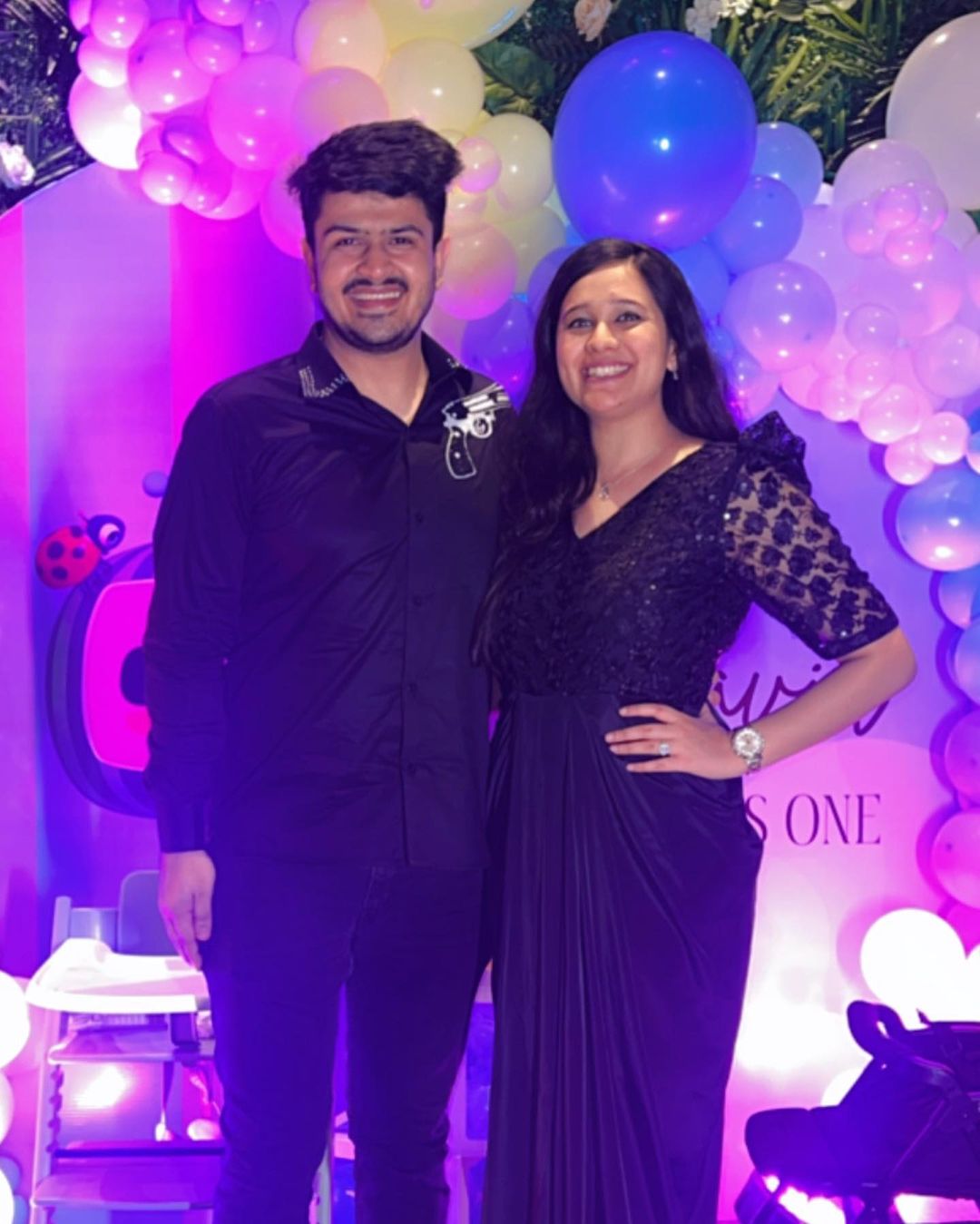 Black Designer Sequin Drape