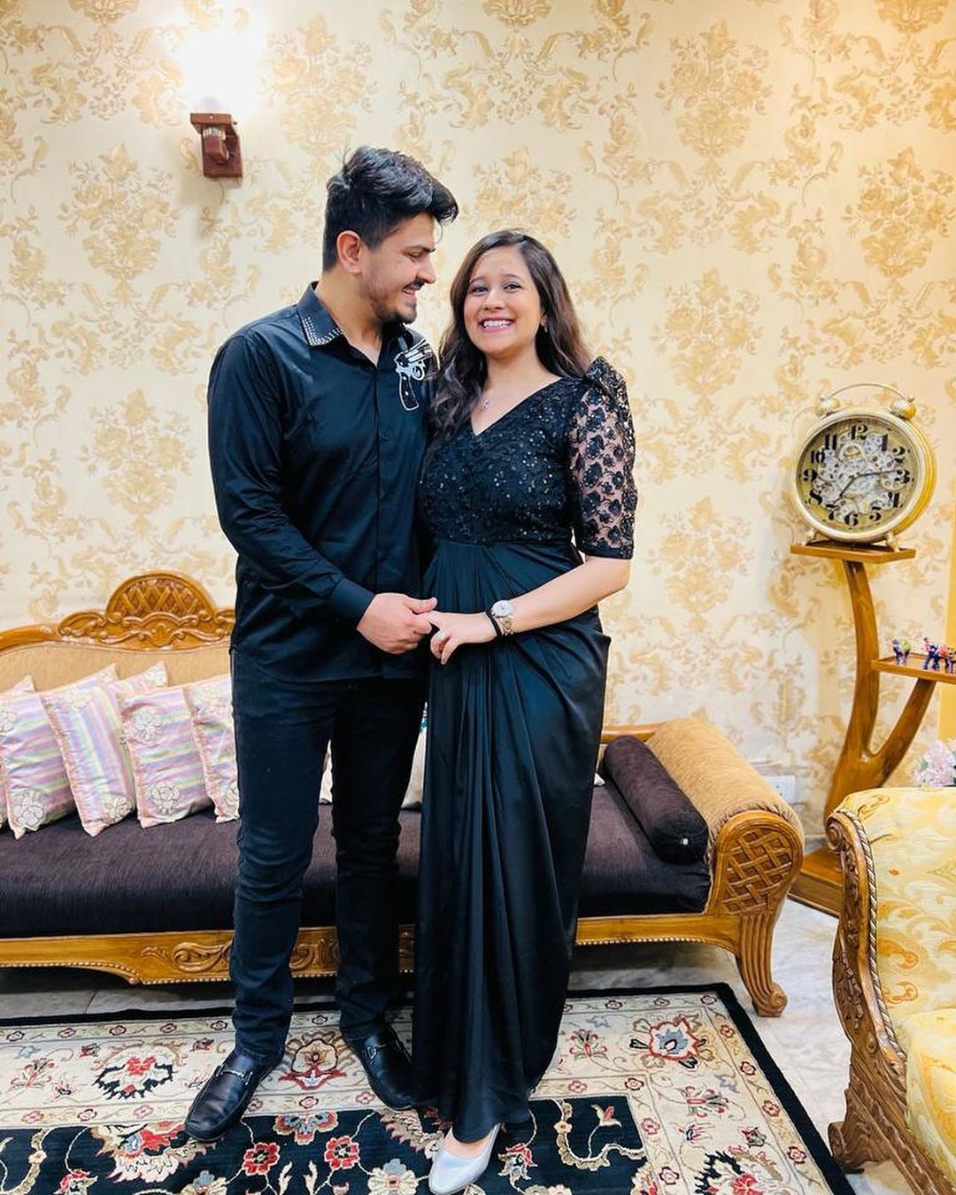 Black Designer Sequin Drape