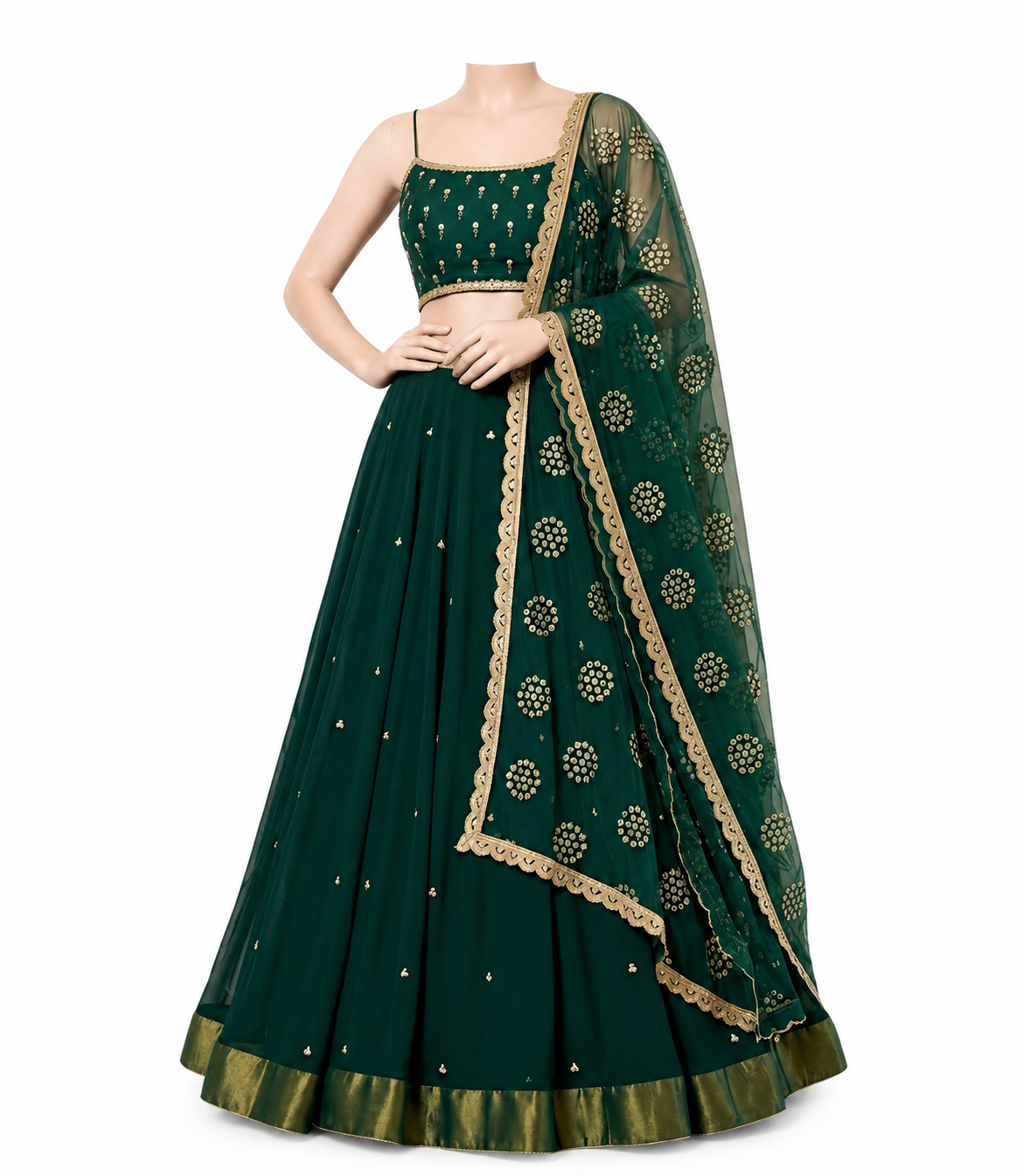 Bottle Green Stunning Lehenga