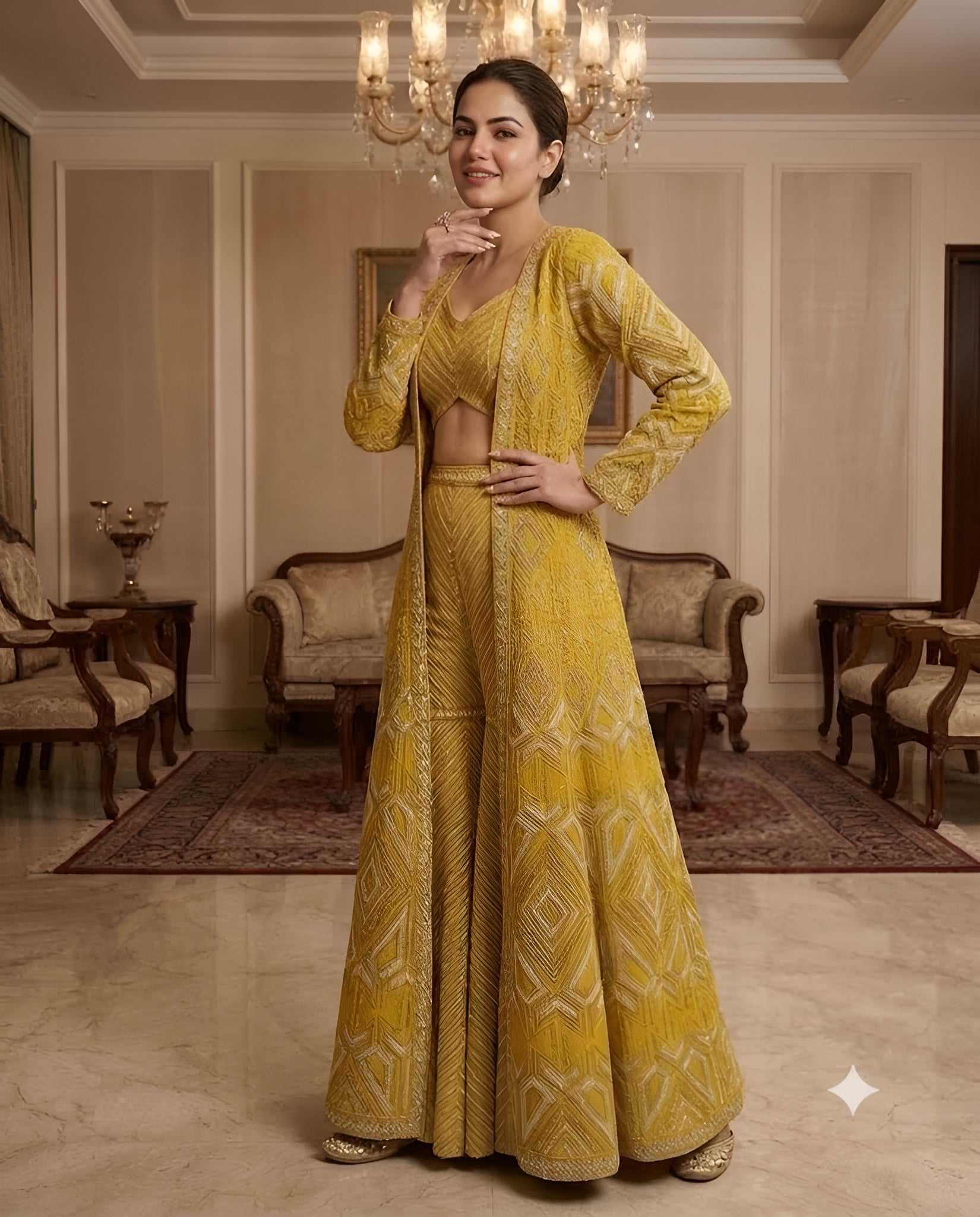 Winter Haldi Garara Set