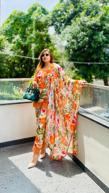 Citrus Muslin Suit