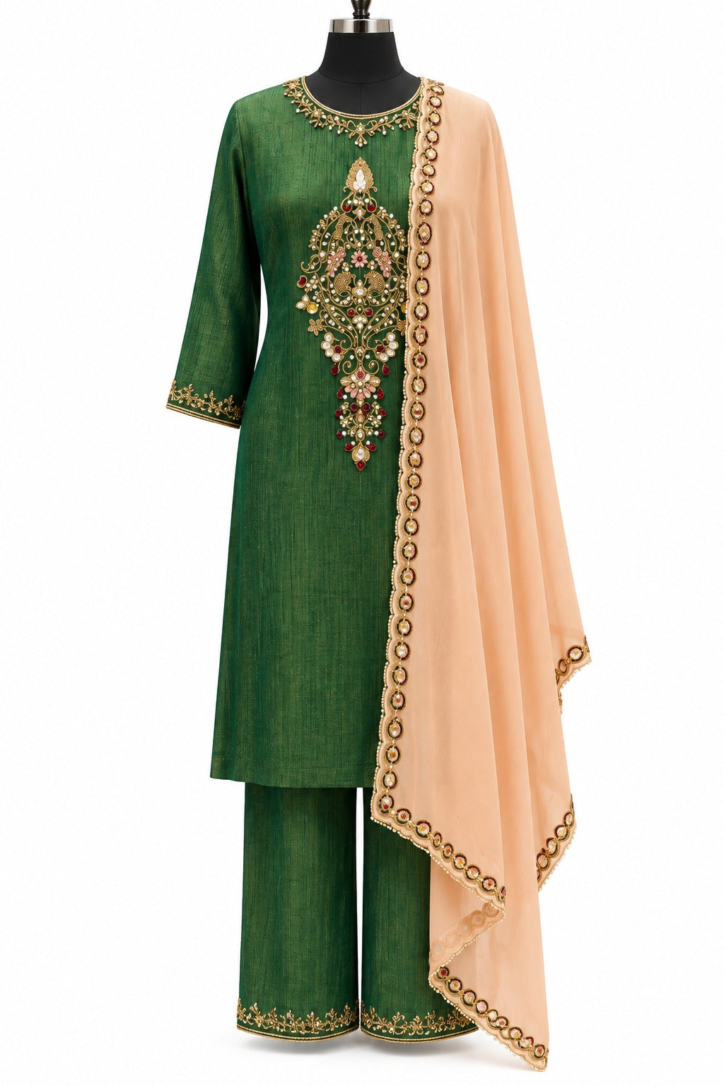 Emerald Heirloom Embroidered Kurta Set