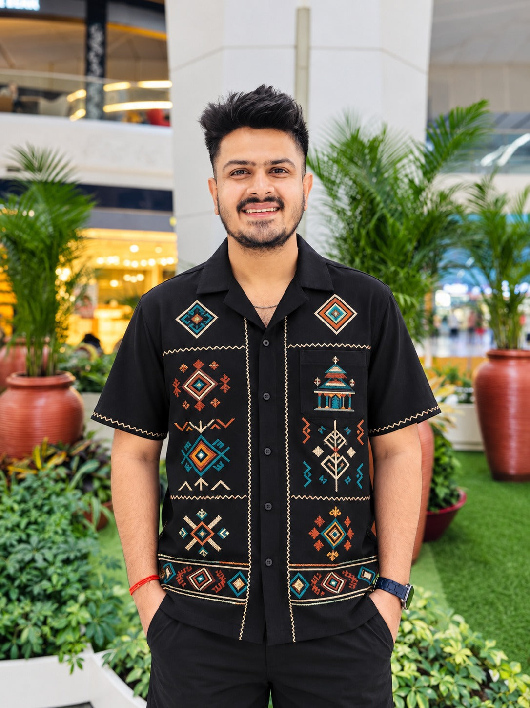 Mosaic Black Designer Co-ord Set
