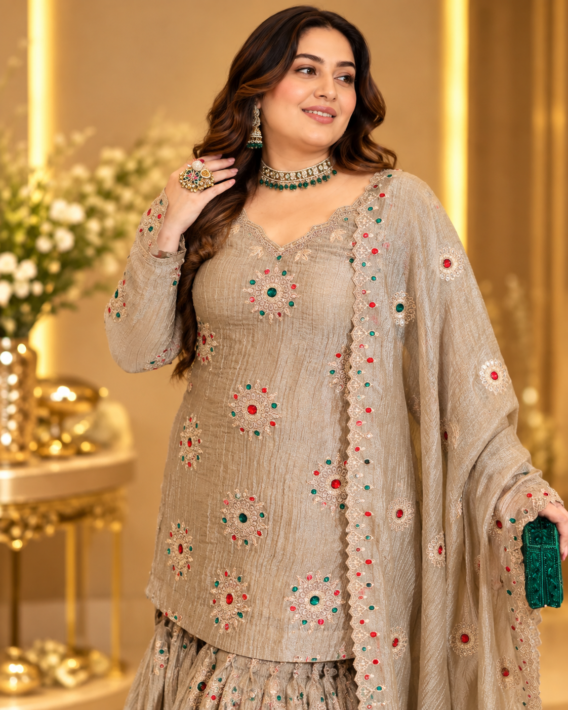 Moonlit Mosaic Taupe Garara Suit