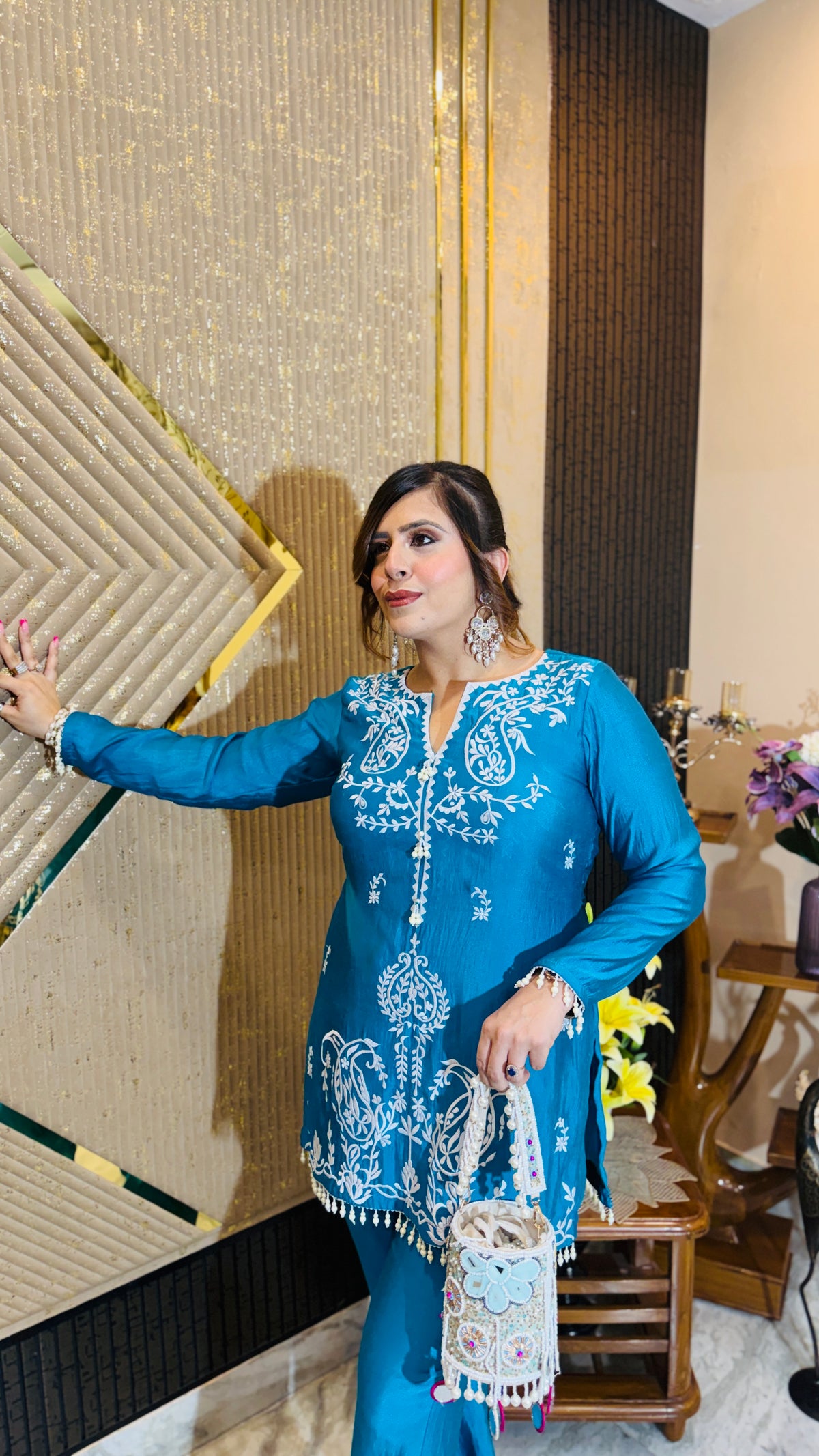Turquoise Teen Patti Co-Ord