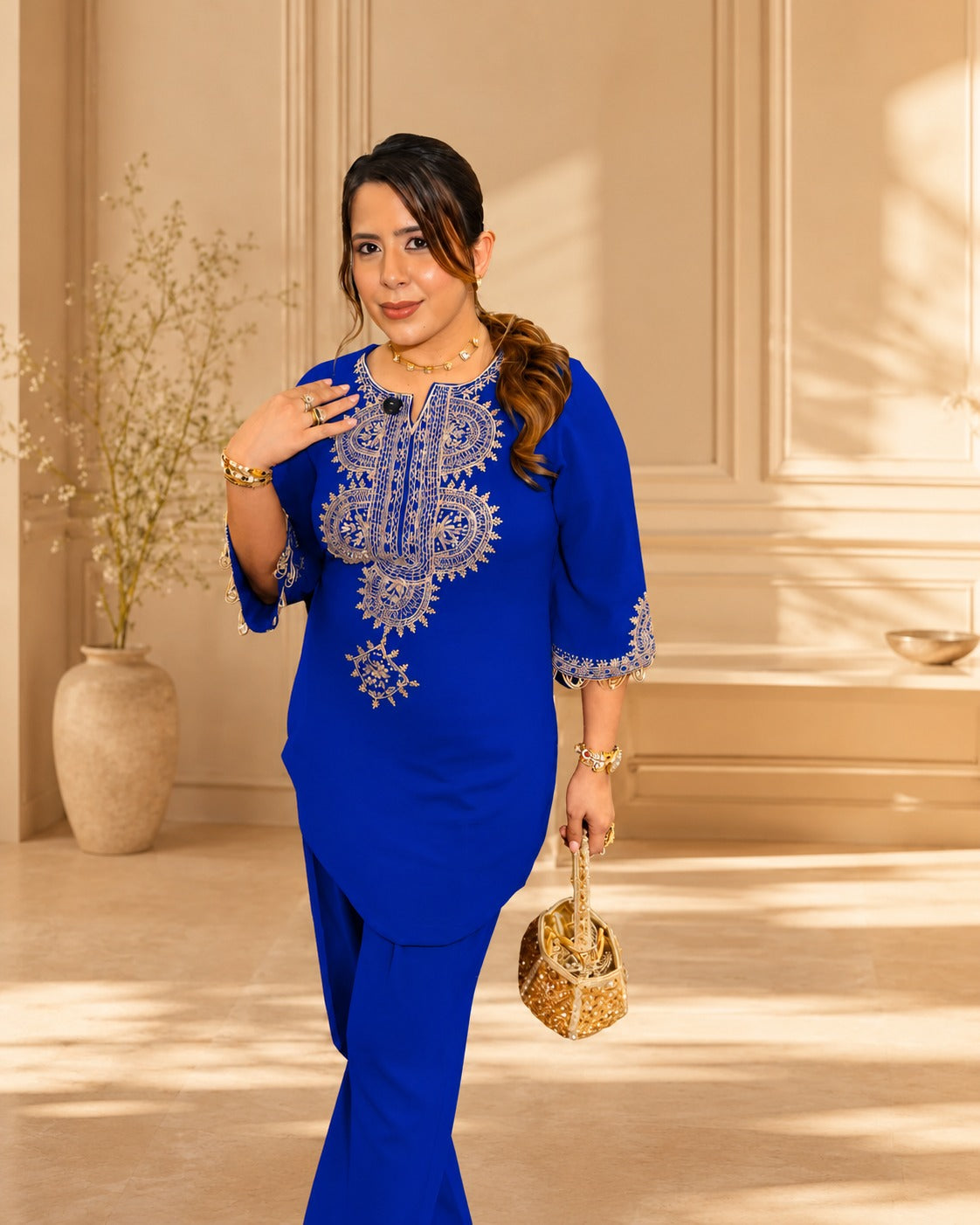 Azure Mandala Embroidered Co-Ord Set