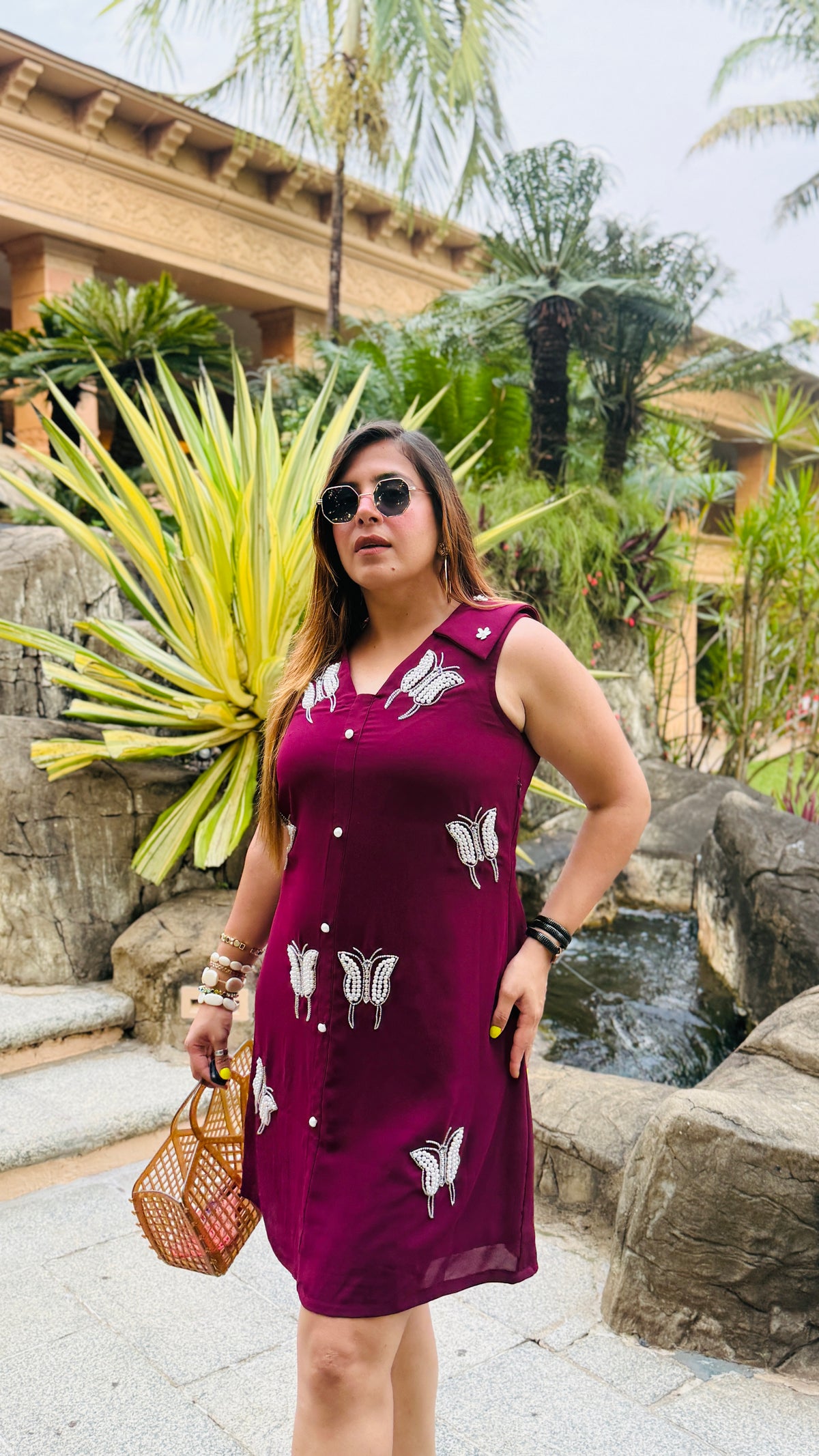 Wine and Shine Butterfly Dress