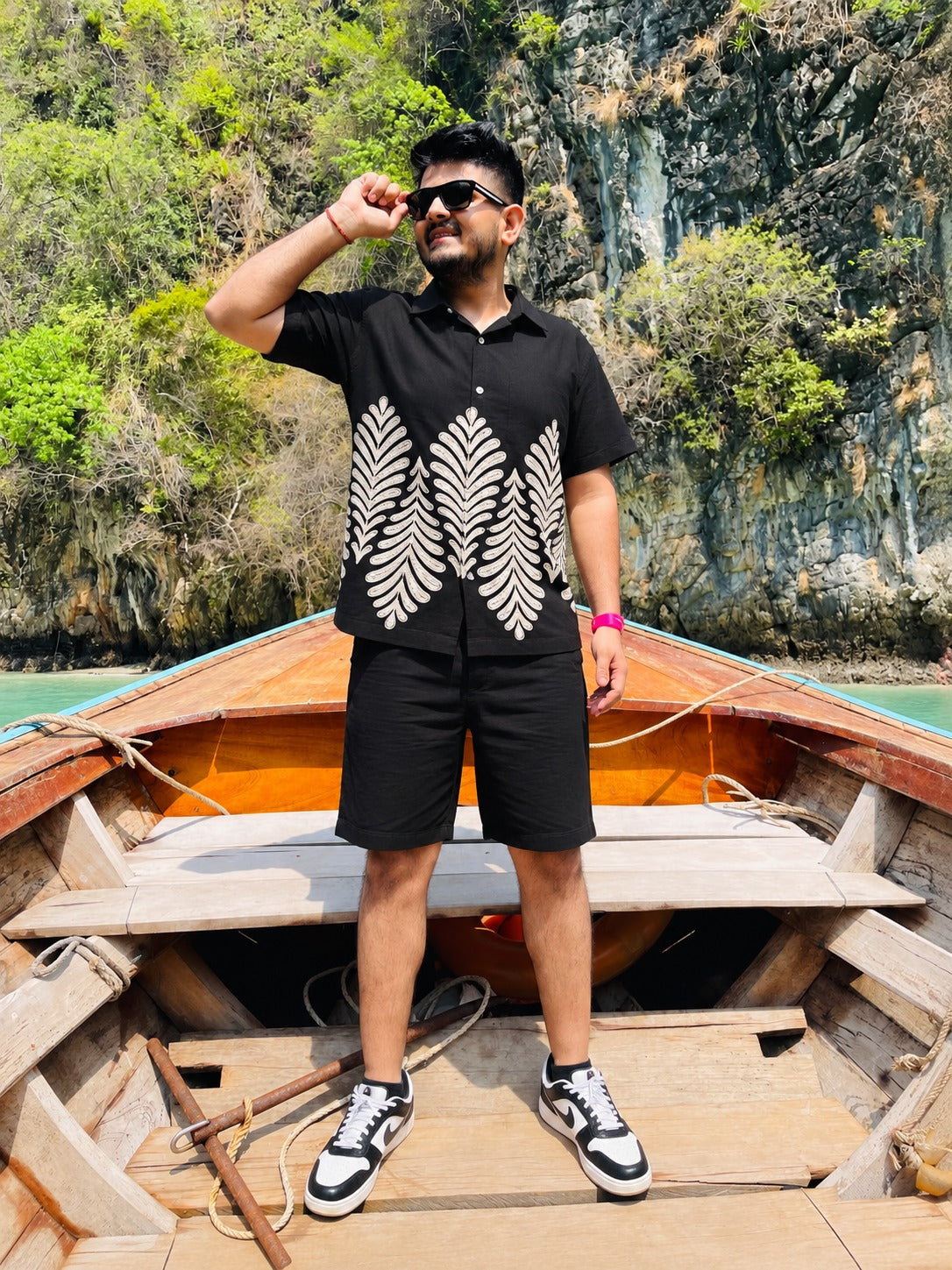 Island Fern Black Designer Shirt