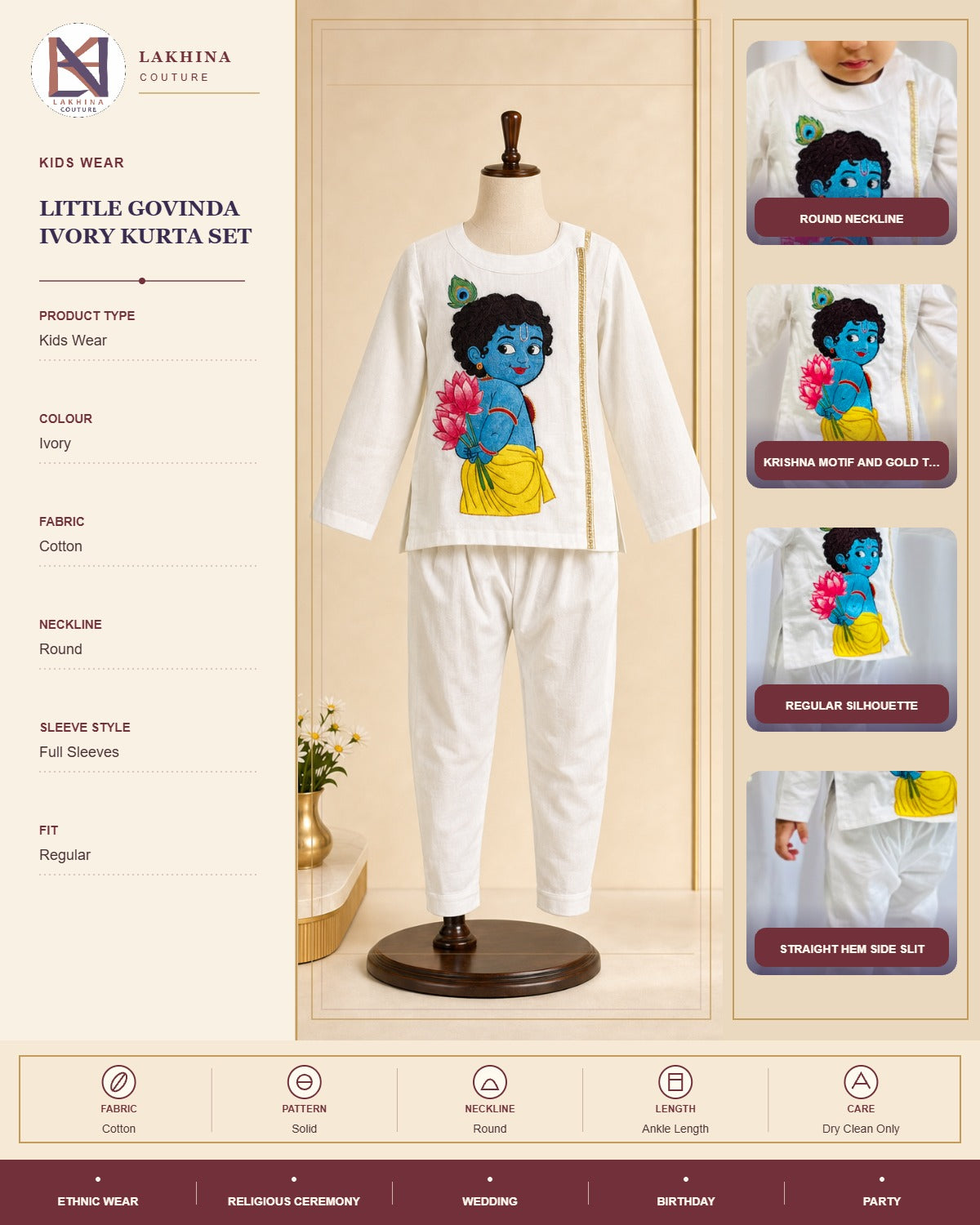 Little Govinda Ivory Kurta Set
