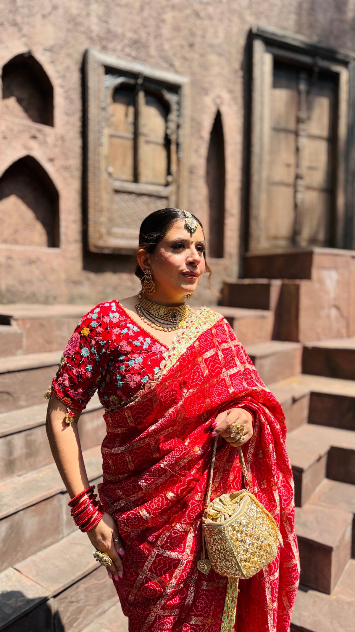 Red Gharchola Saree
