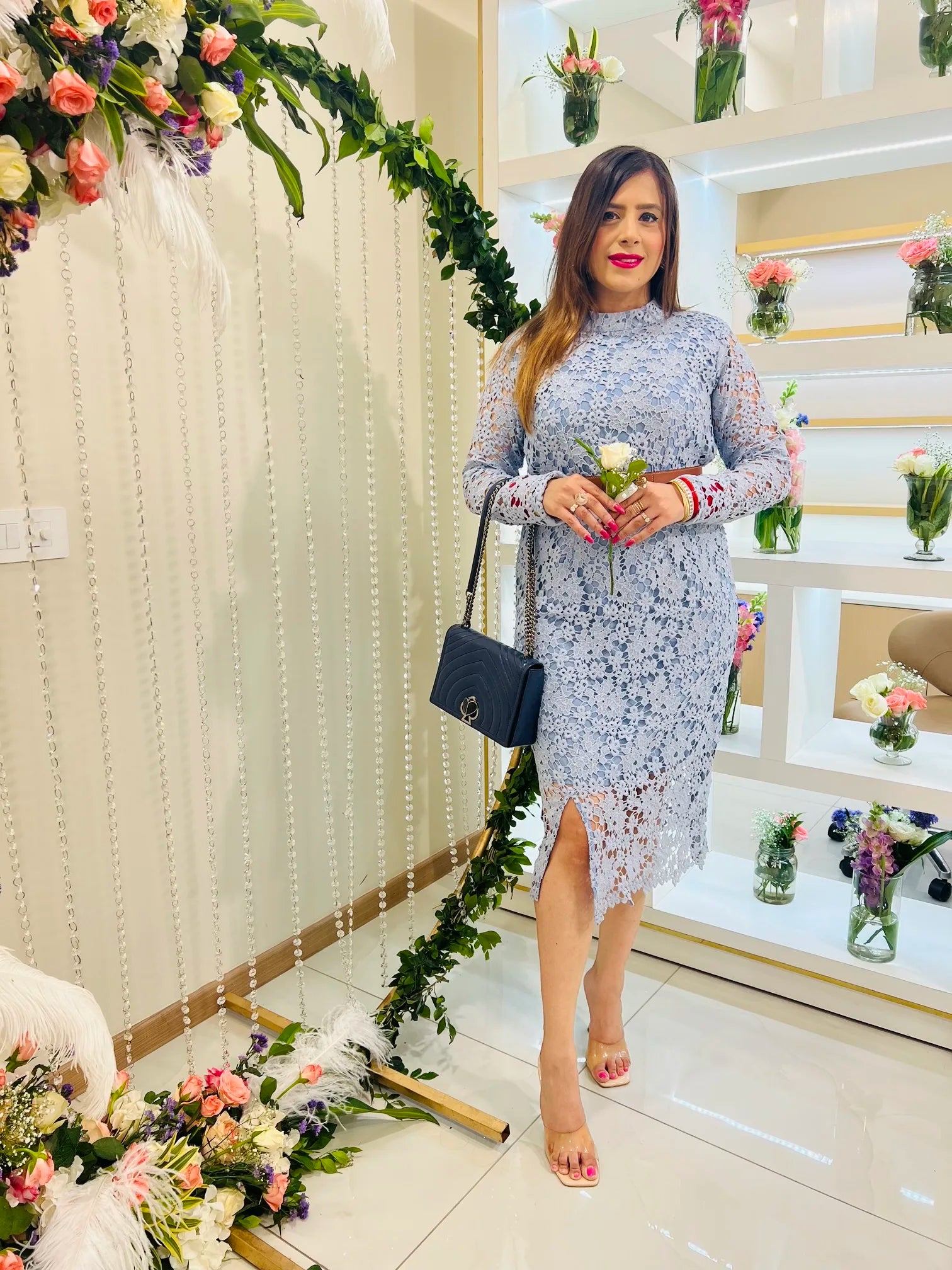 Powder Blue Crochet Midi