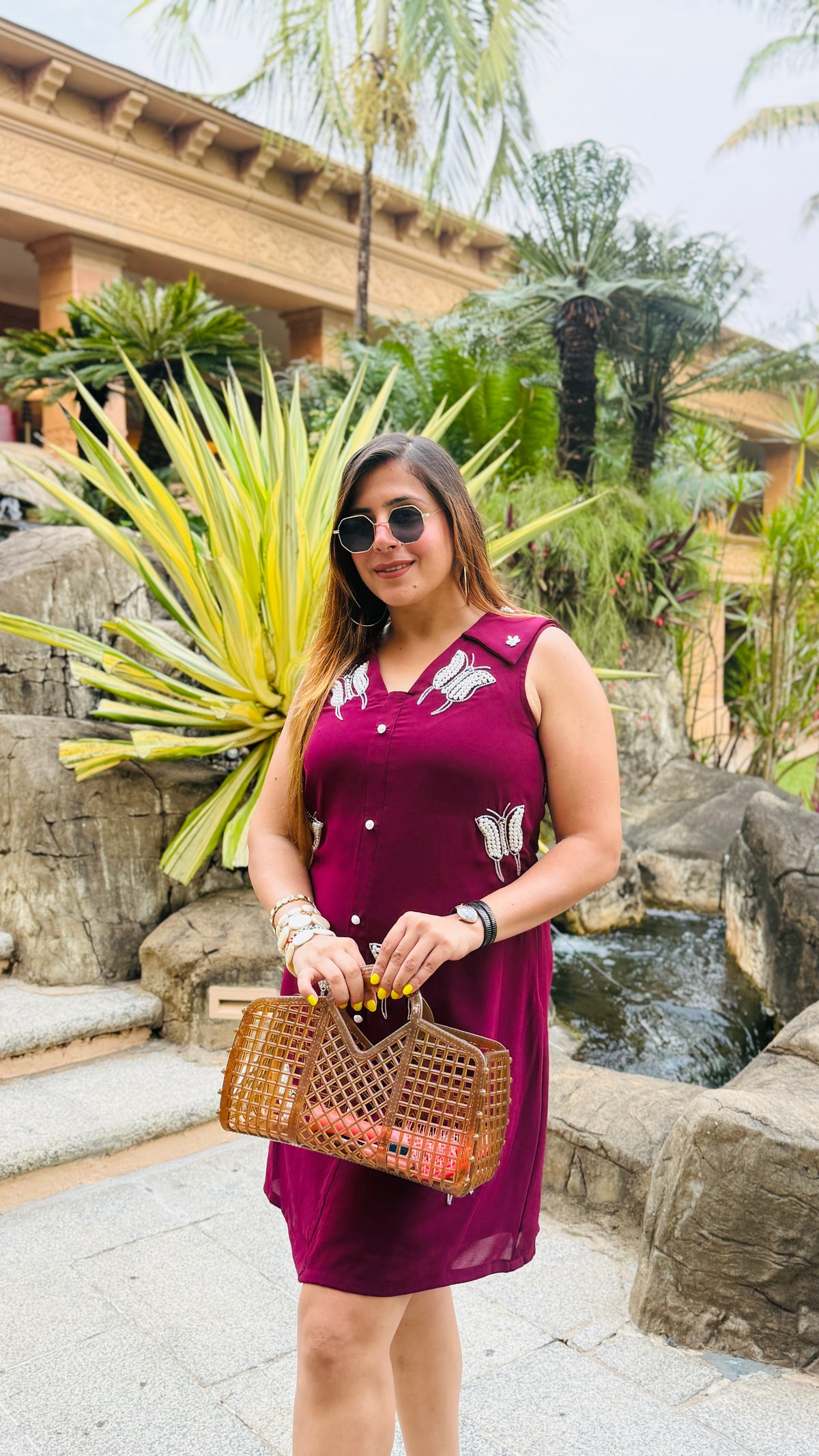 Wine and Shine Butterfly Dress