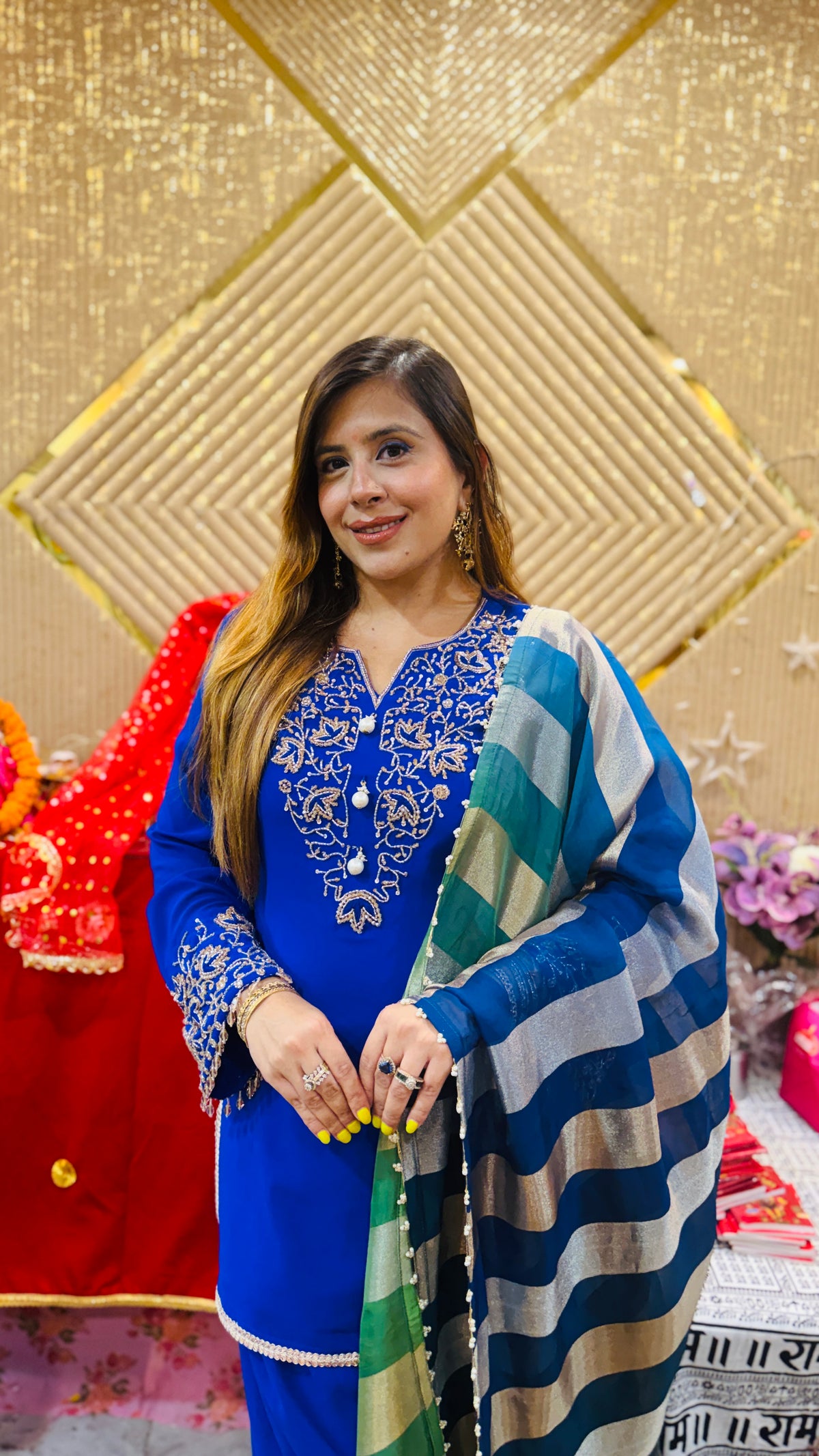 Sapphire Noor Blue Suit Set