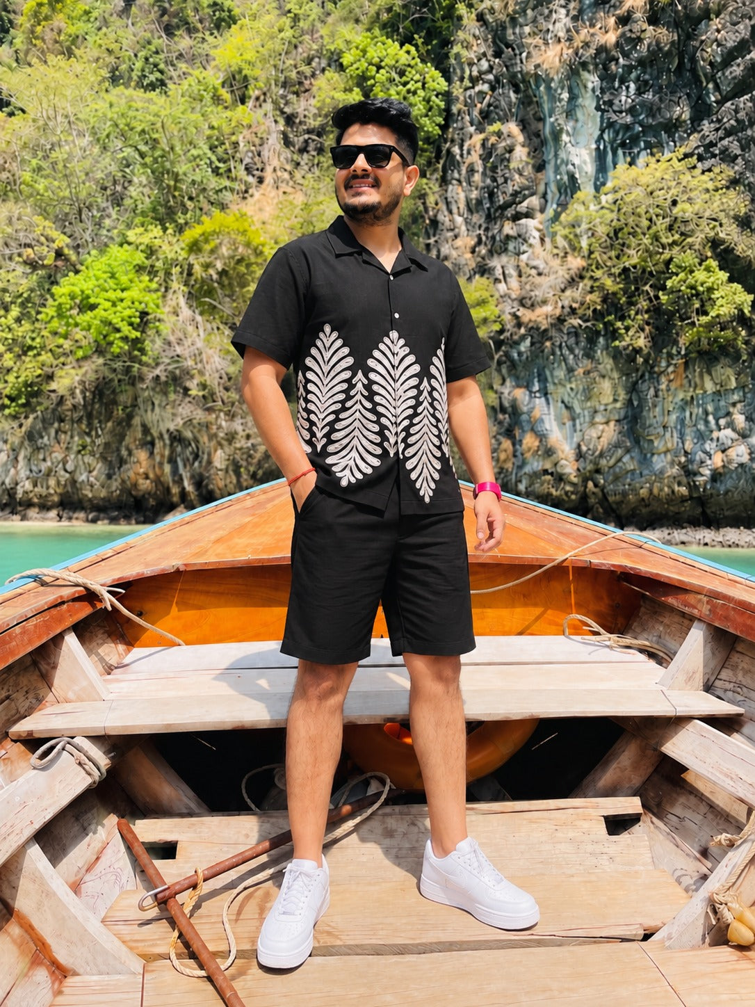 Island Fern Black Designer Shirt