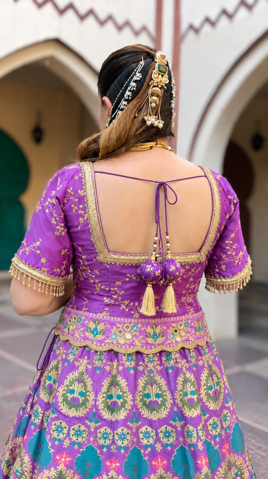 Rajwada Mosaic Purple Lehenga Set
