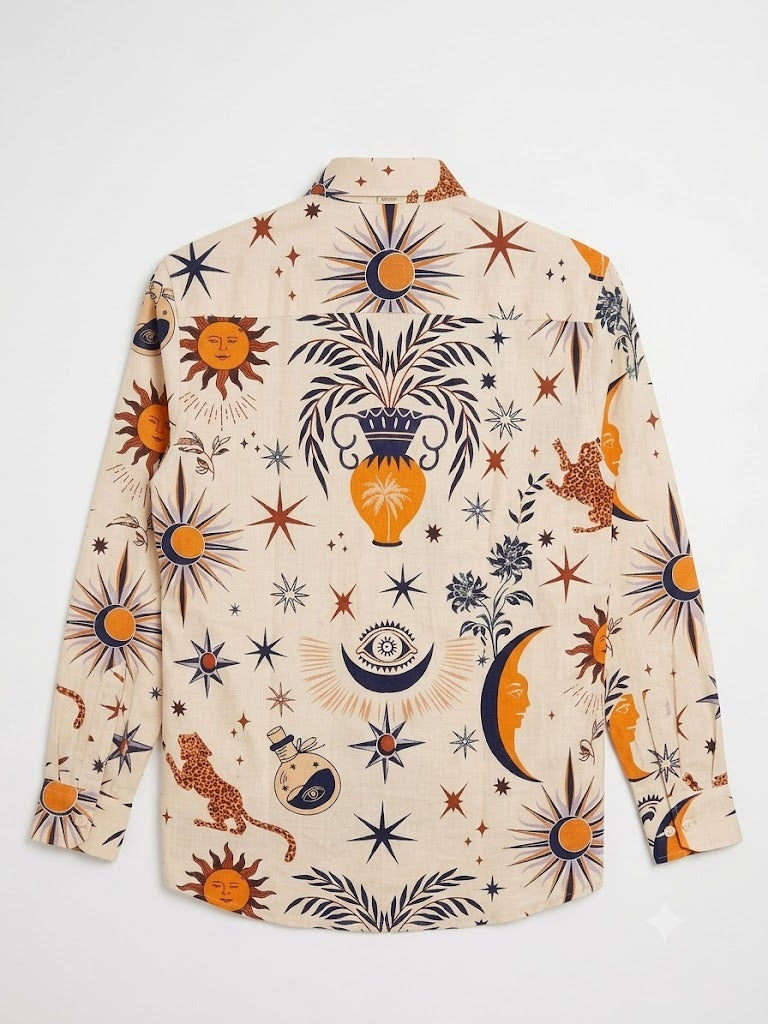 Celestial Mirage Cream Cotton Shirt