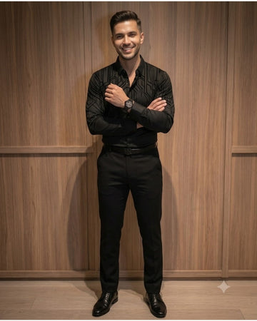 Midnight Geometry Black Shirt