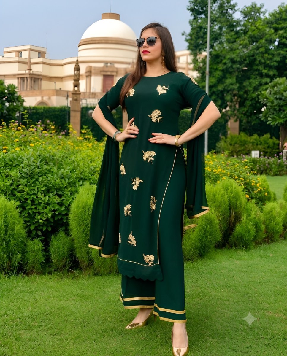 Green Georgette Suit