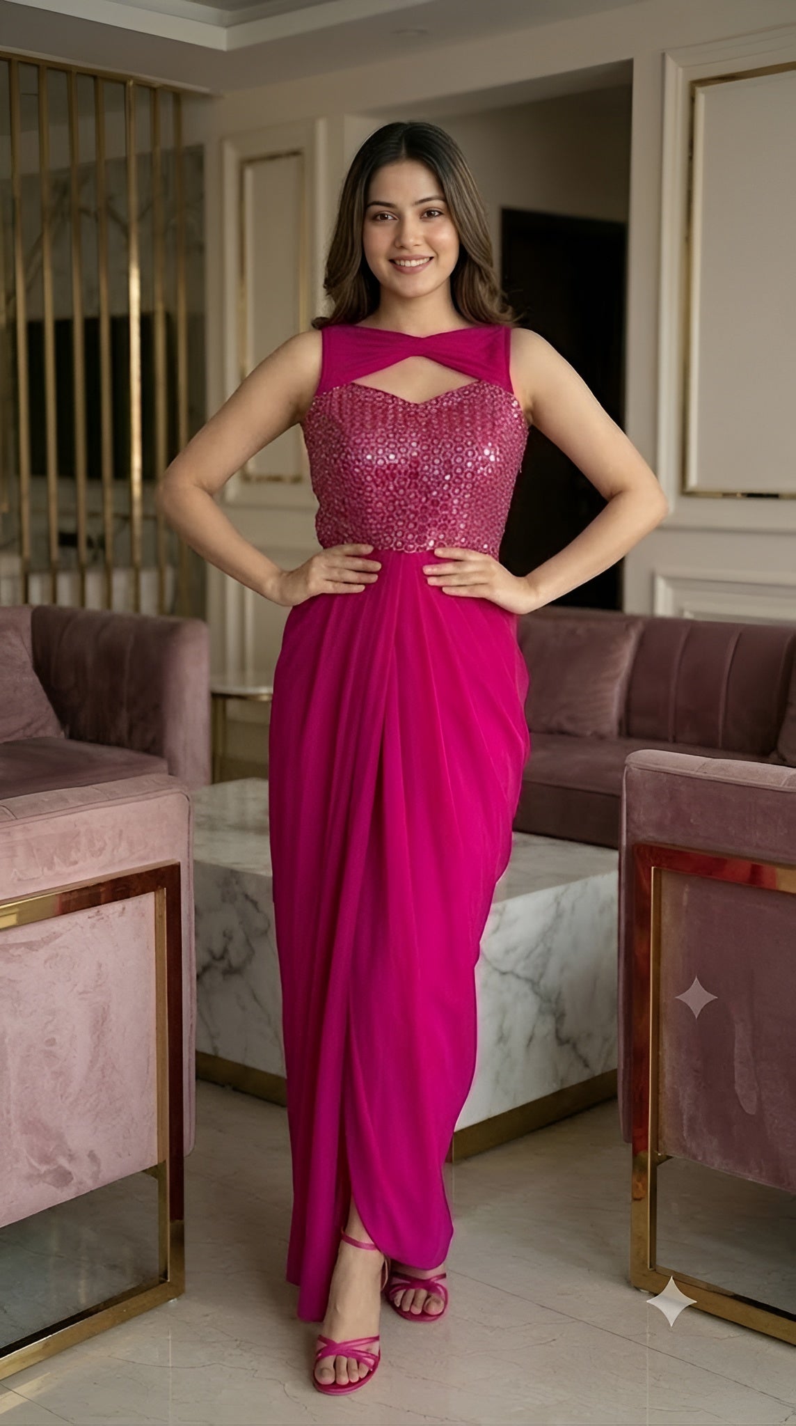 Hot Pink Cocktail Drape