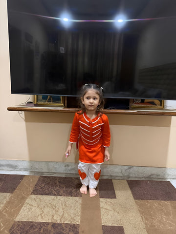 Sunlit Charm Orange Kurta Set