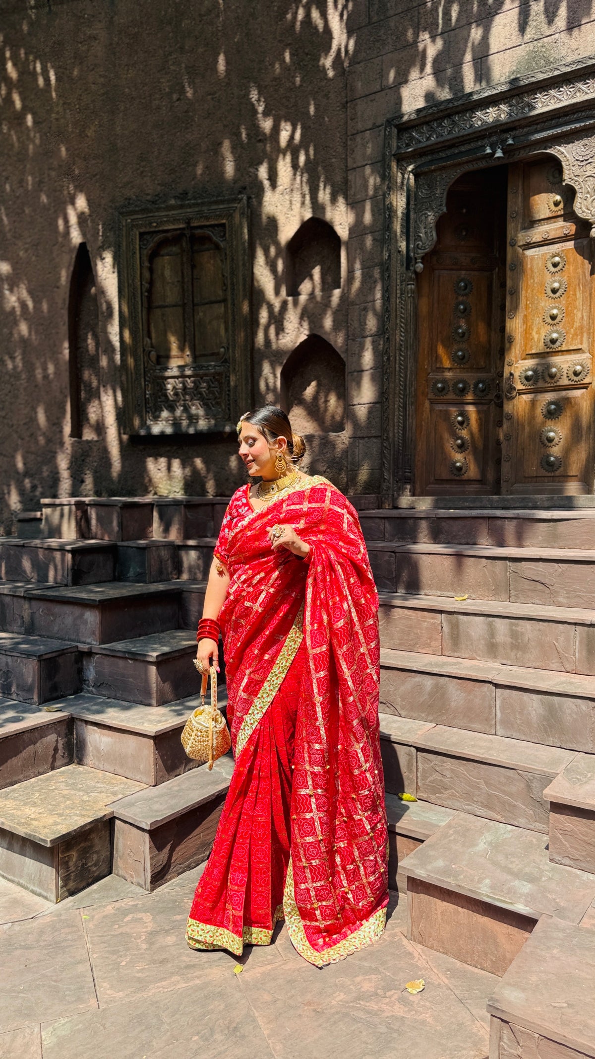 Red Gharchola Saree