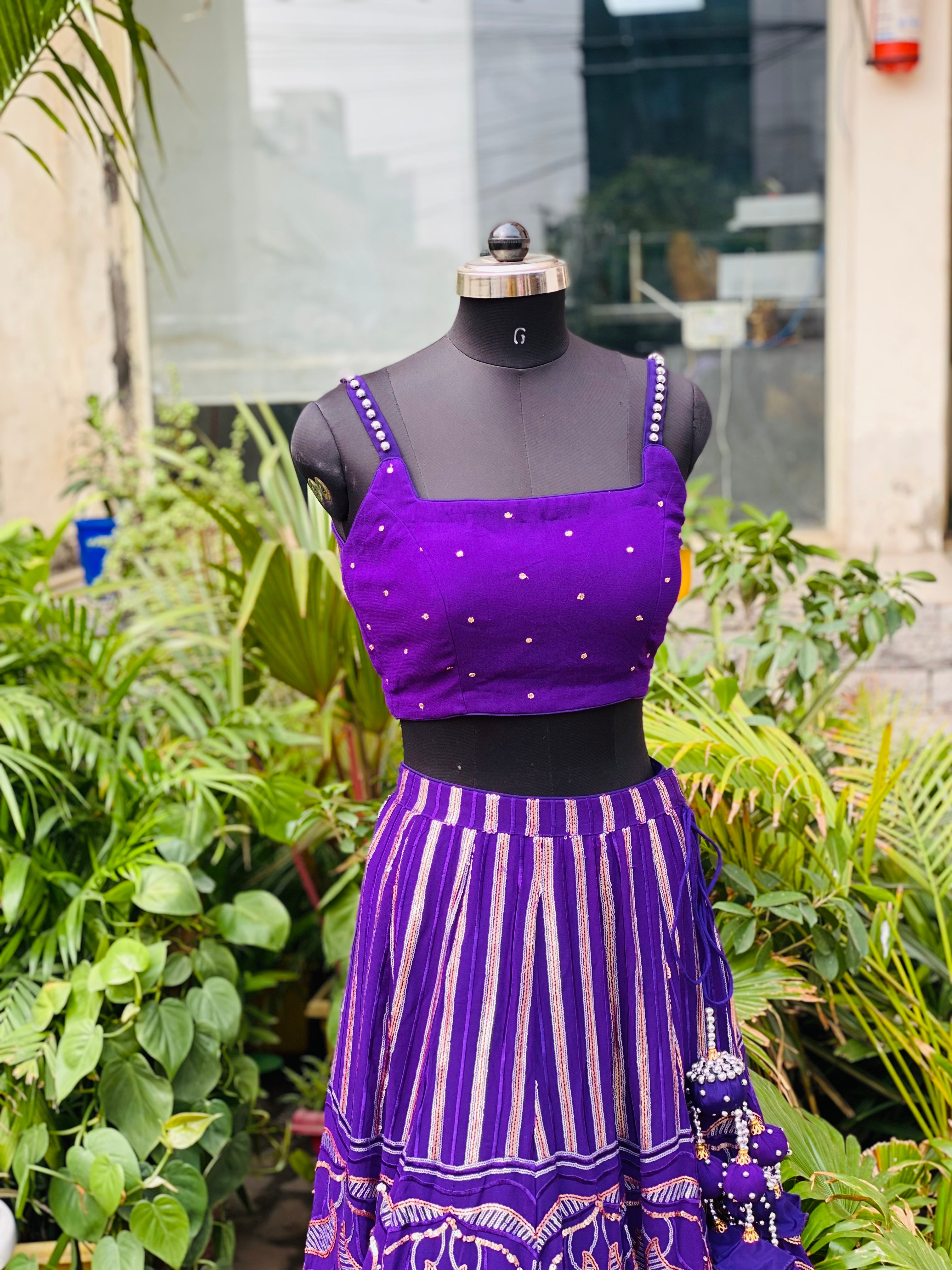 Purple Heavy Lehenga