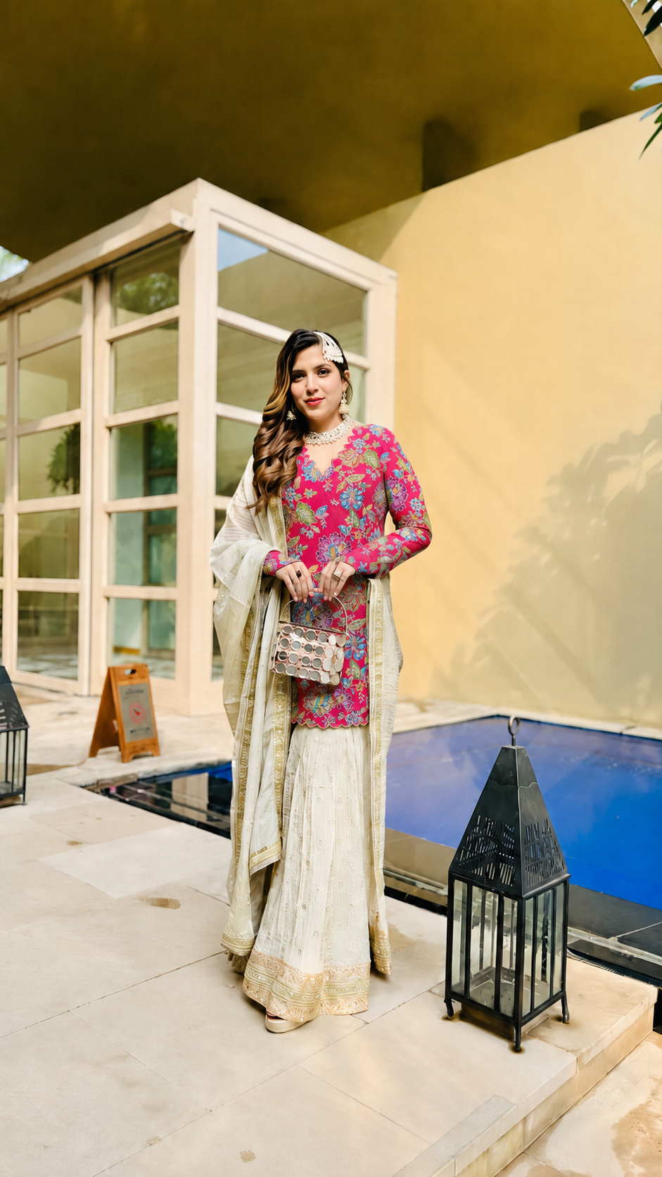 Pink Tissue Garara Suit