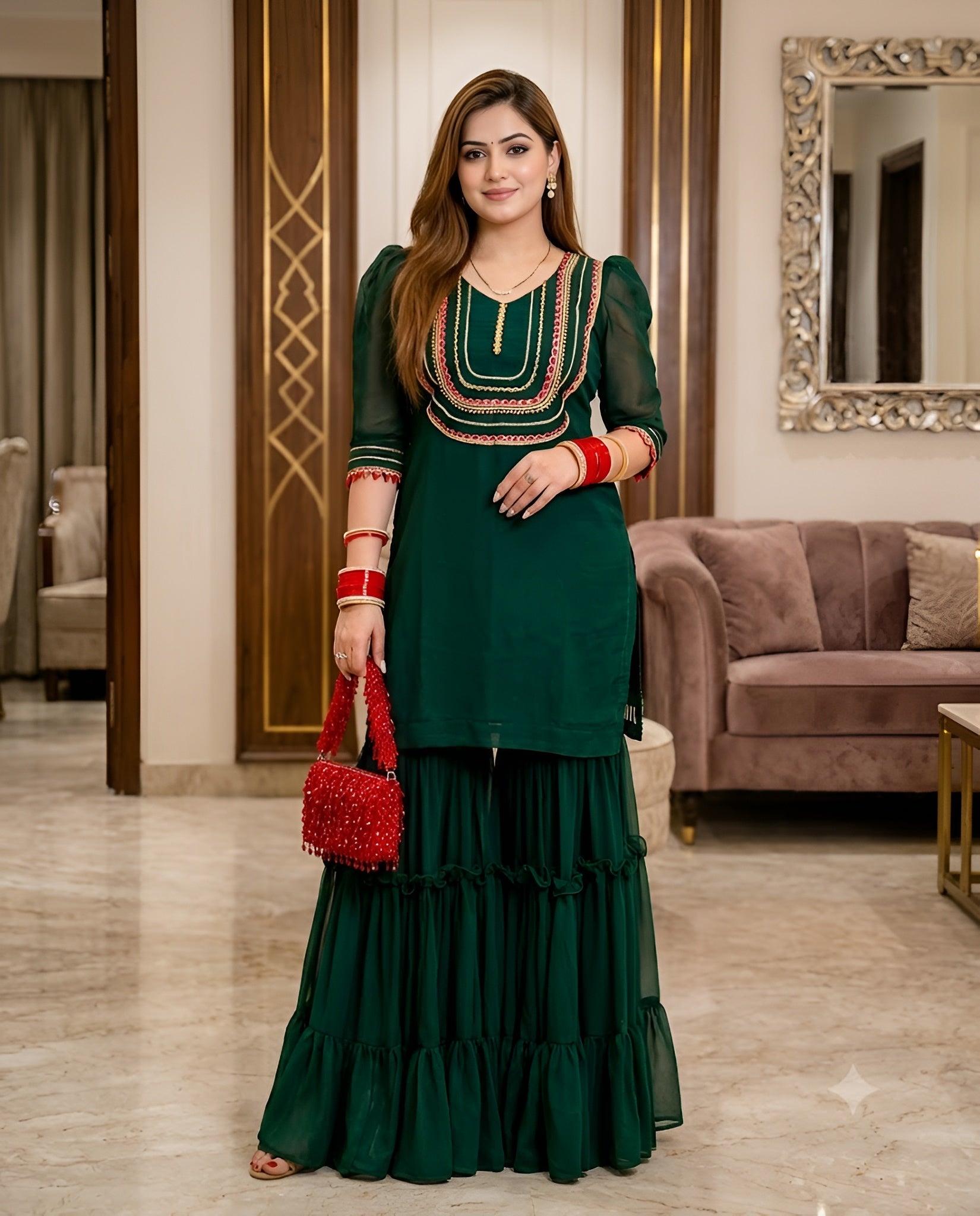 Green Garara Suit