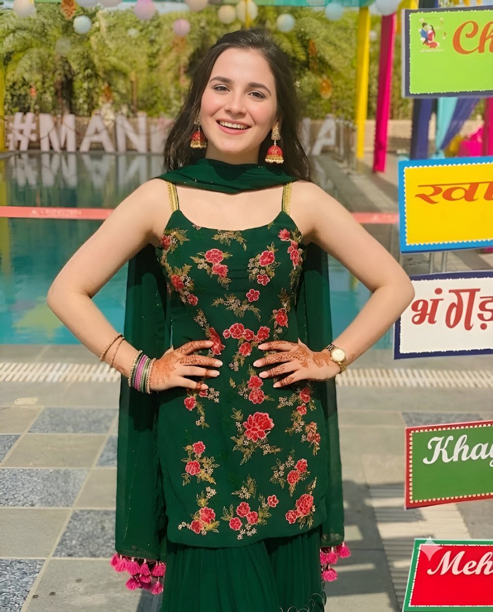 Green Embroidered Suit