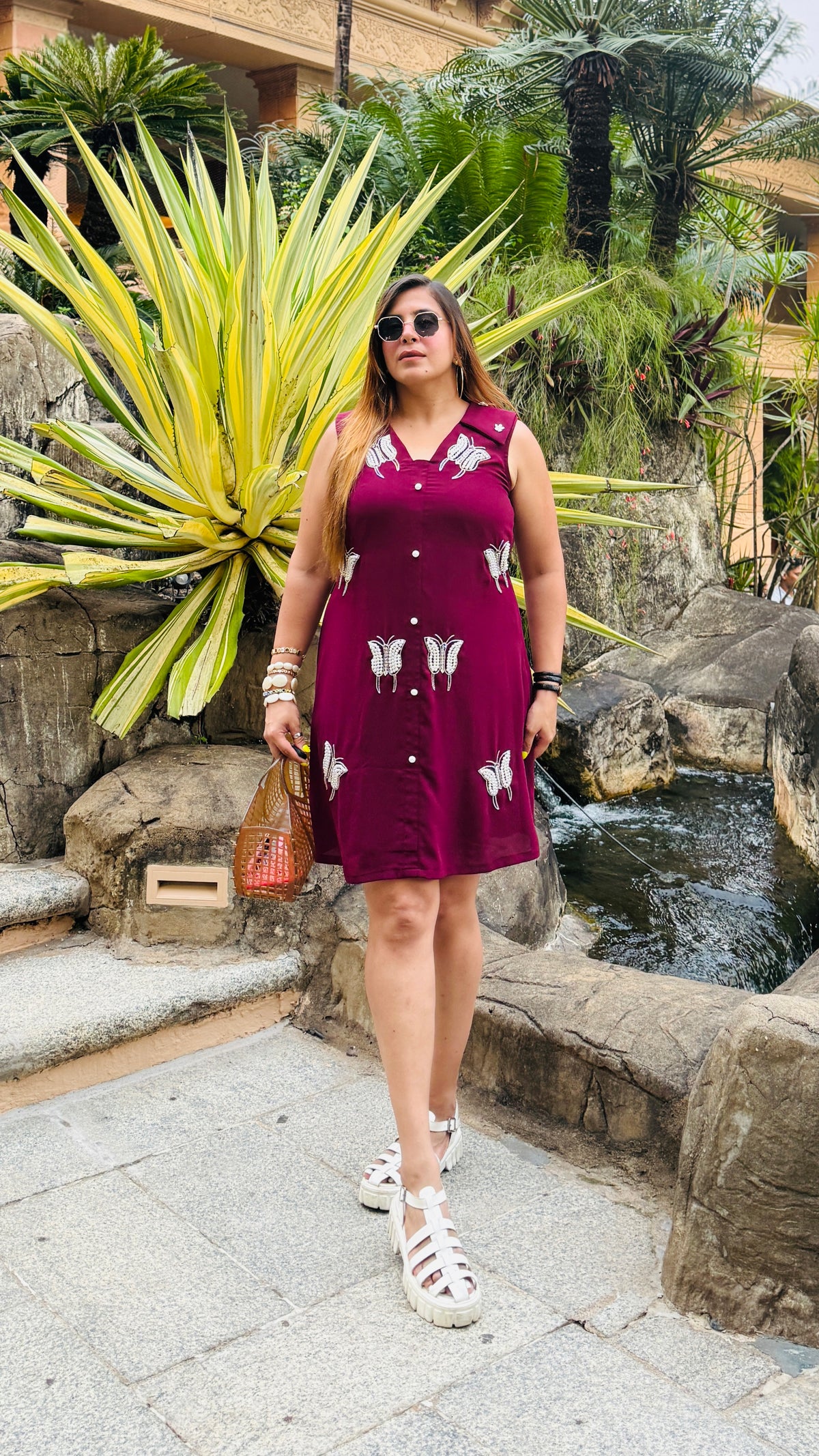 Wine and Shine Butterfly Dress