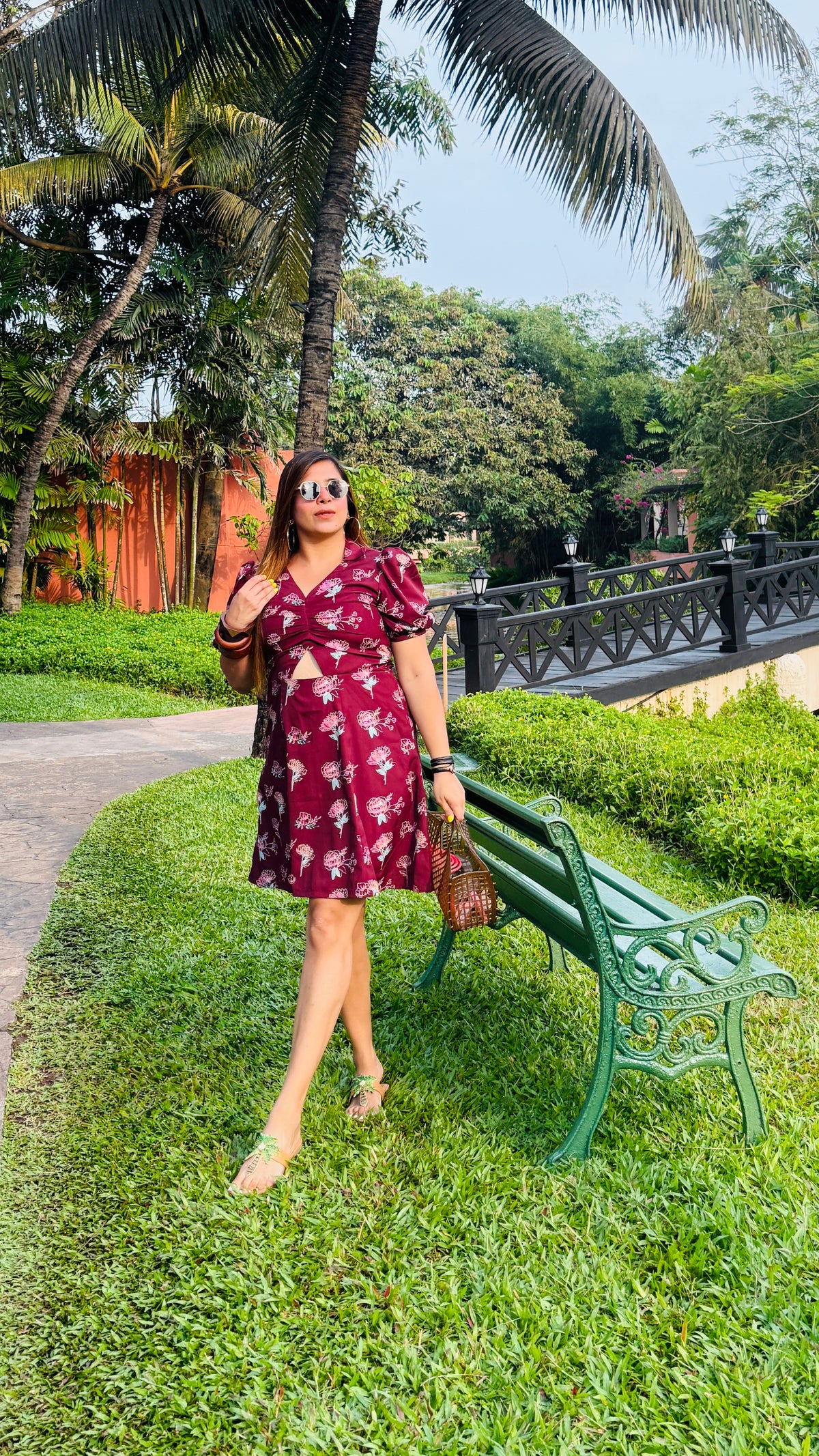 Wine Cute Cut Dress