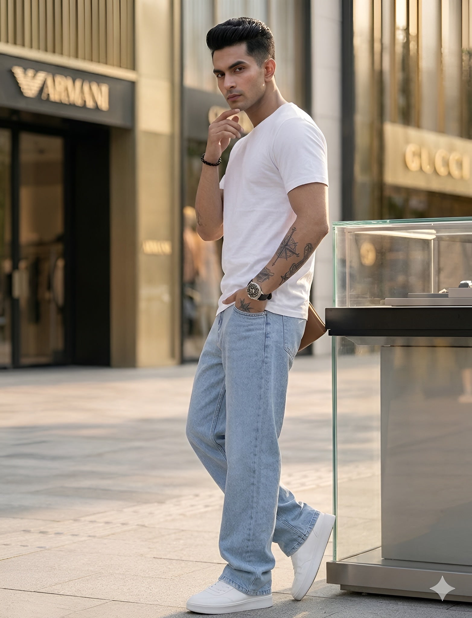 Classic Denim Blue Jeans | Lakhina Couture - Look 2