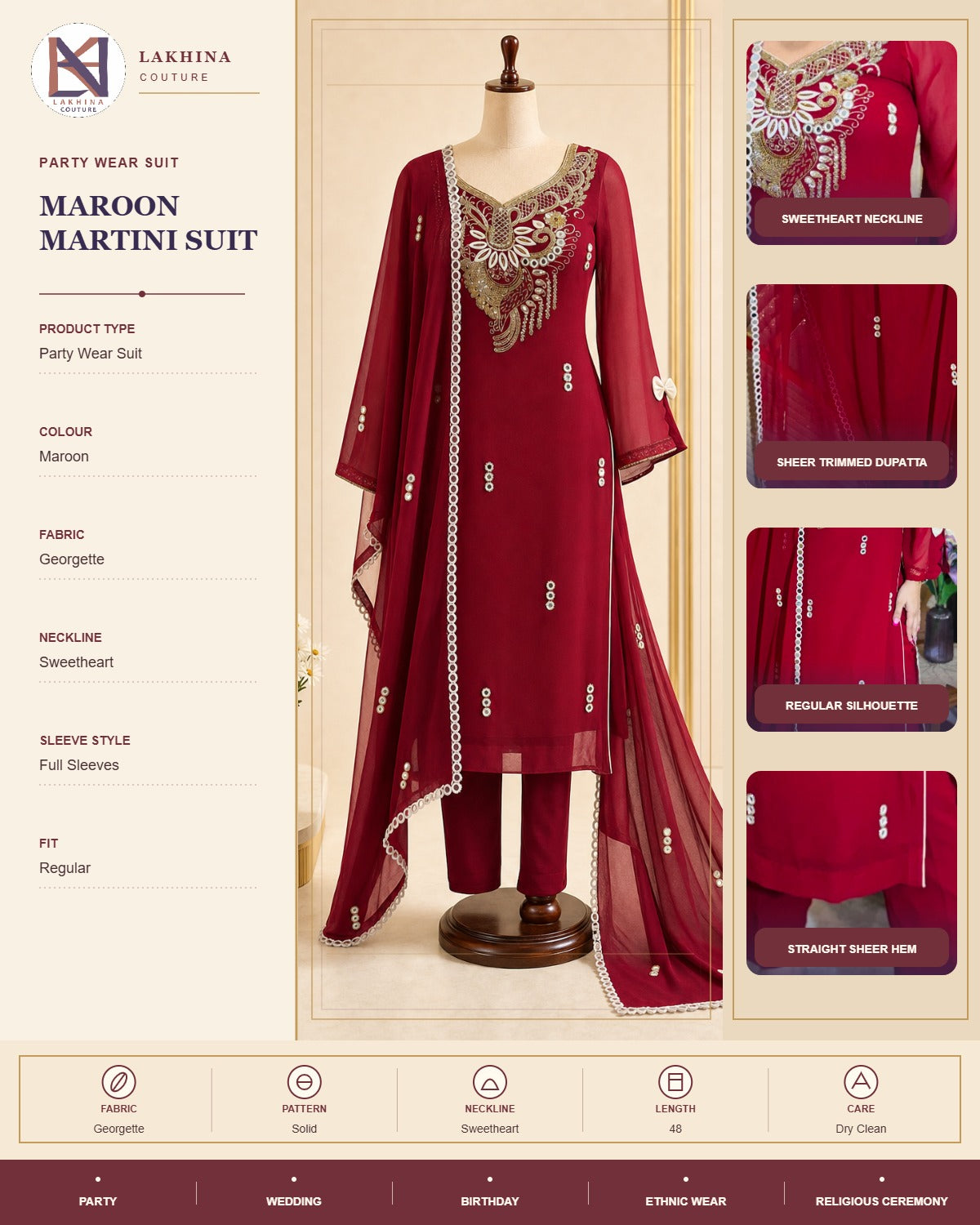 Maroon Martini Suit