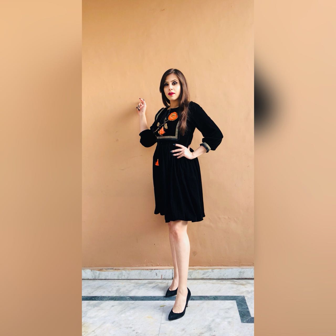 Black Velveteen Magic Dress