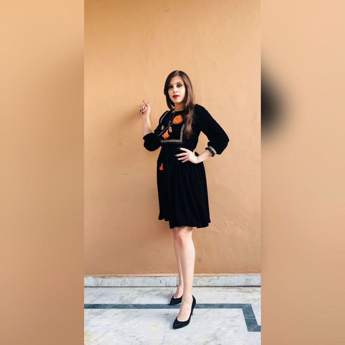 Black Velveteen Magic Dress