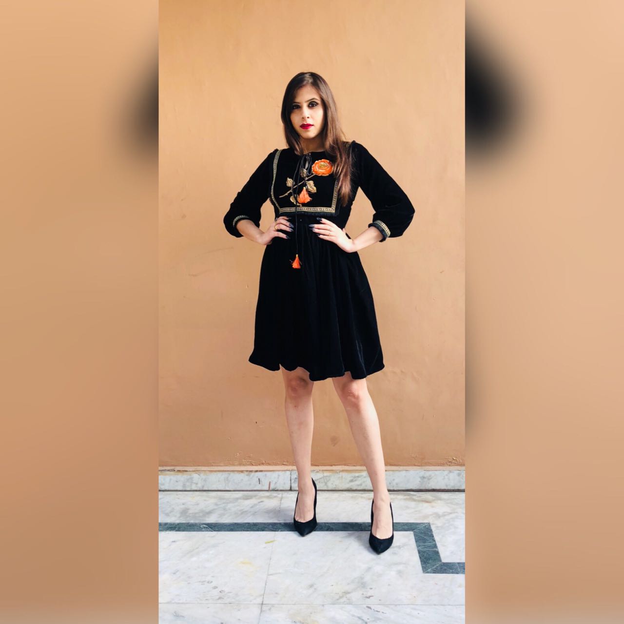 Black Velveteen Magic Dress