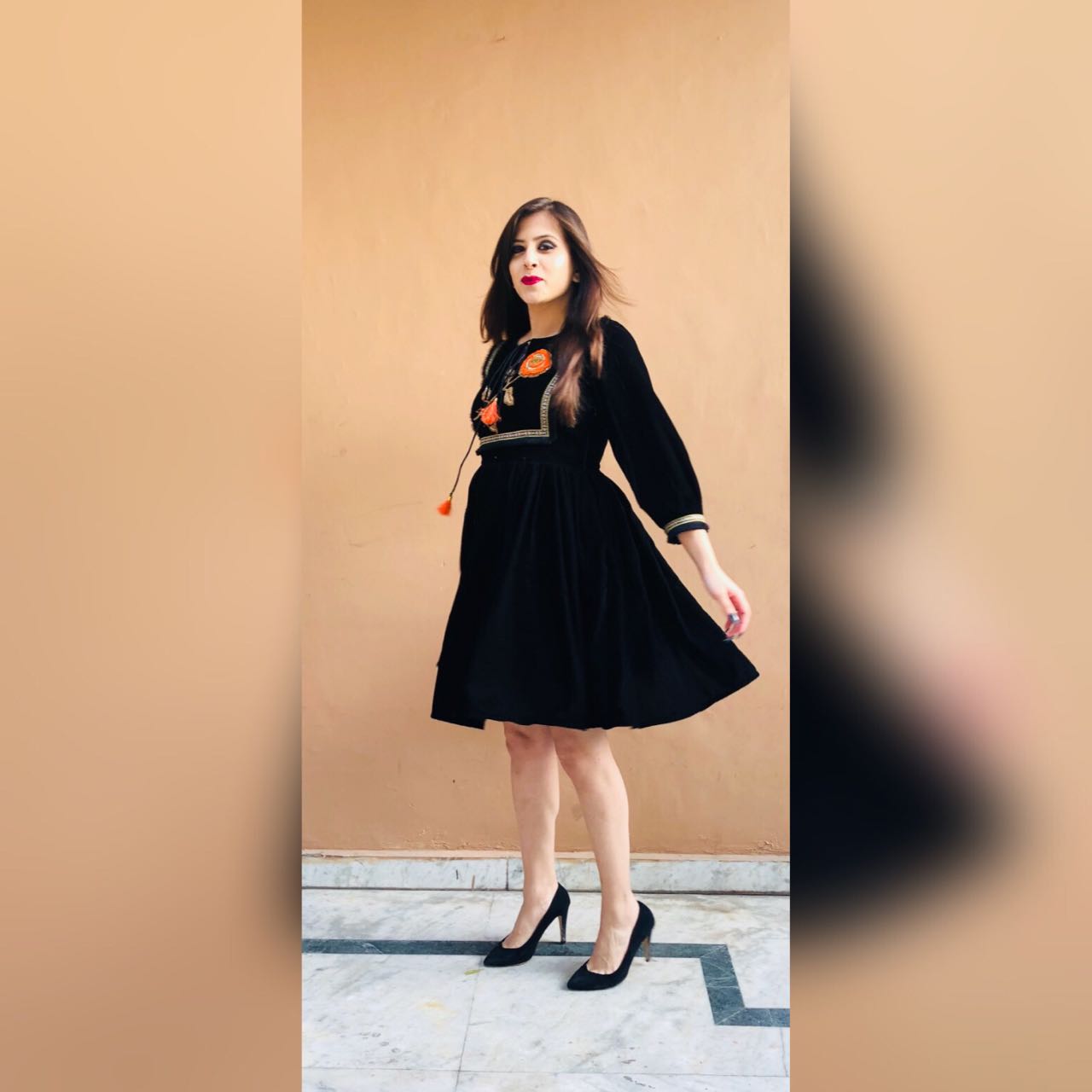 Black Velveteen Magic Dress