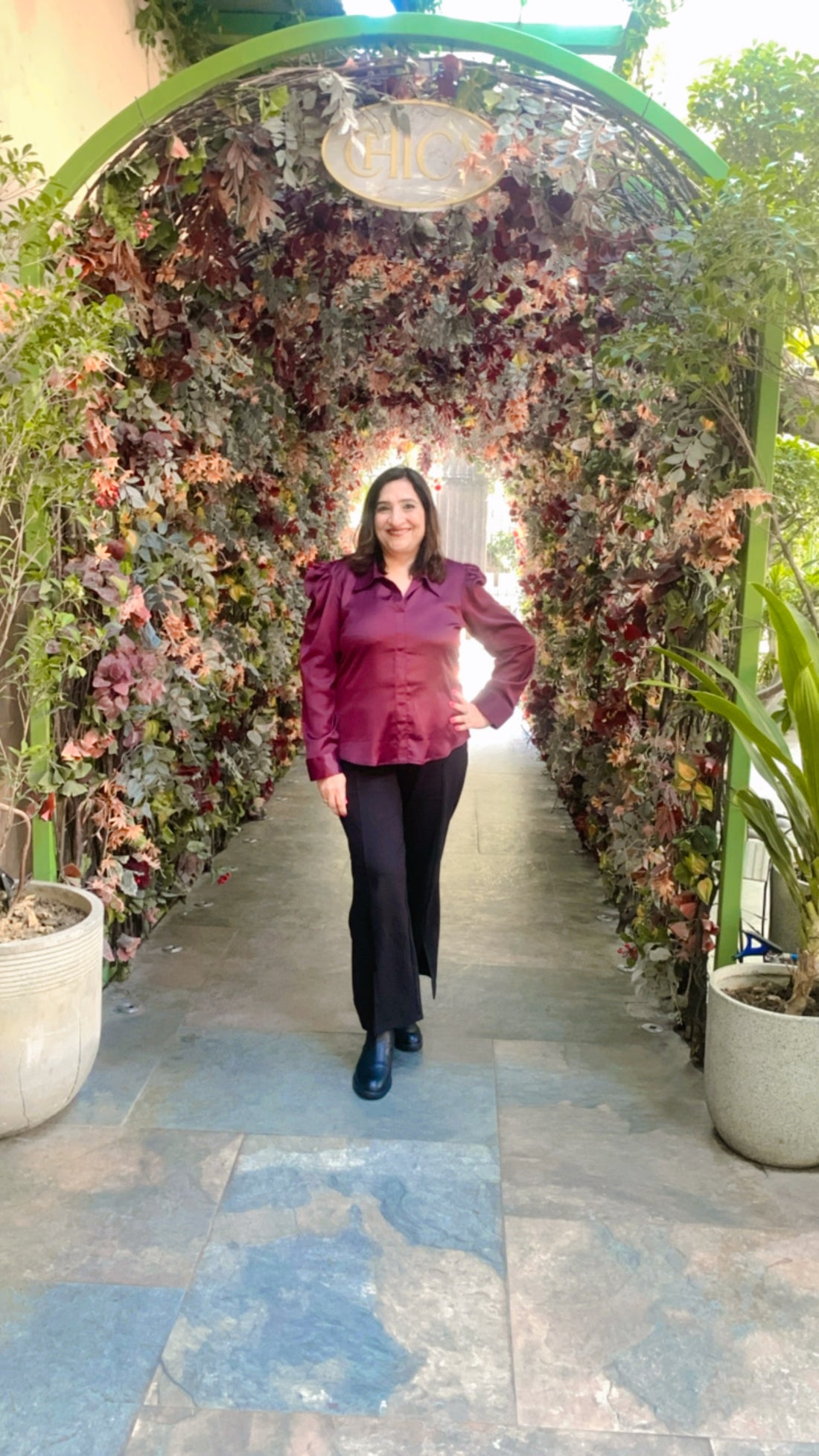 Maroon Italian Satin Top