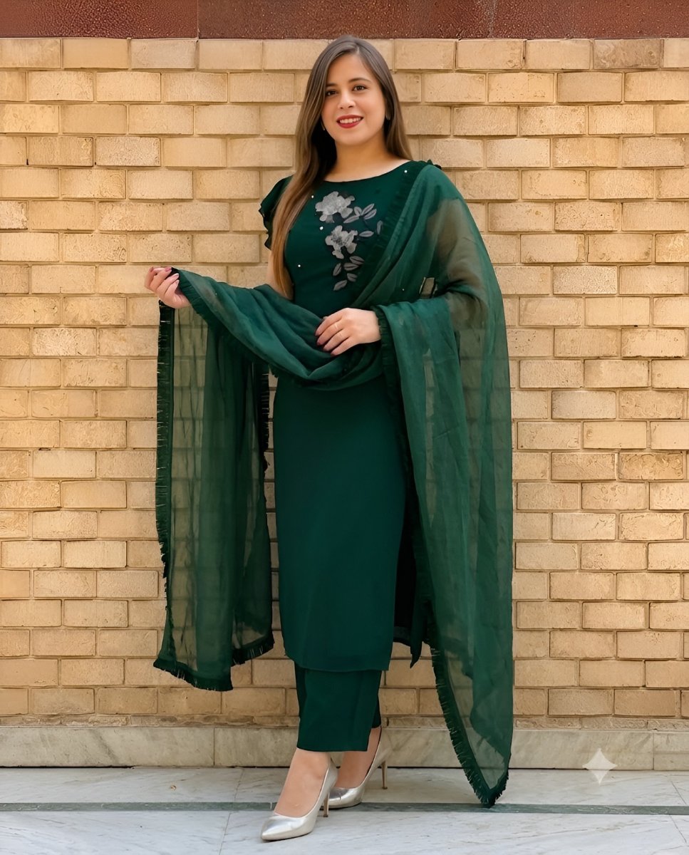 Green Bloom Kurta Set