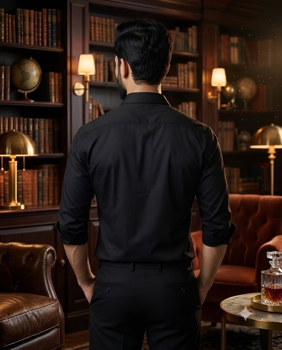 Crimson Scorpion Black Embroidered Shirt