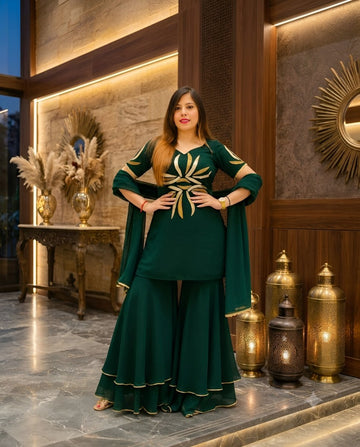 Green Embroidered Suit