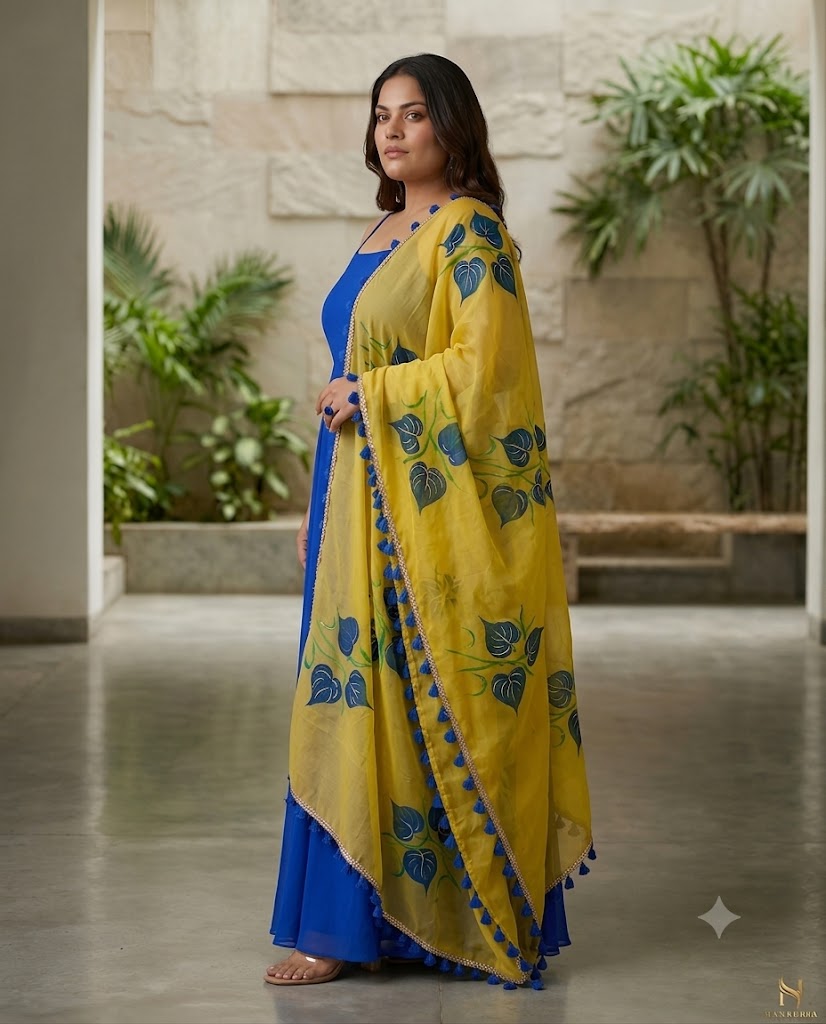 Blue & Yellow Anarkali