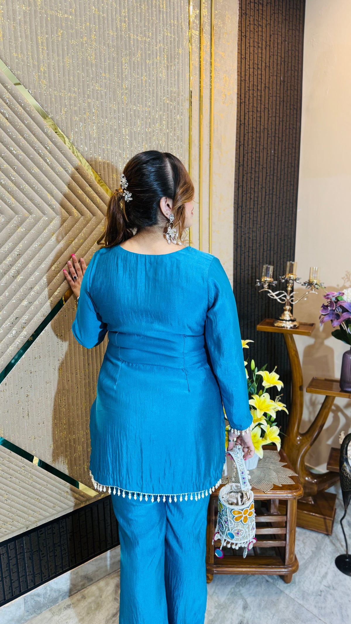 Turquoise Teen Patti Co-Ord