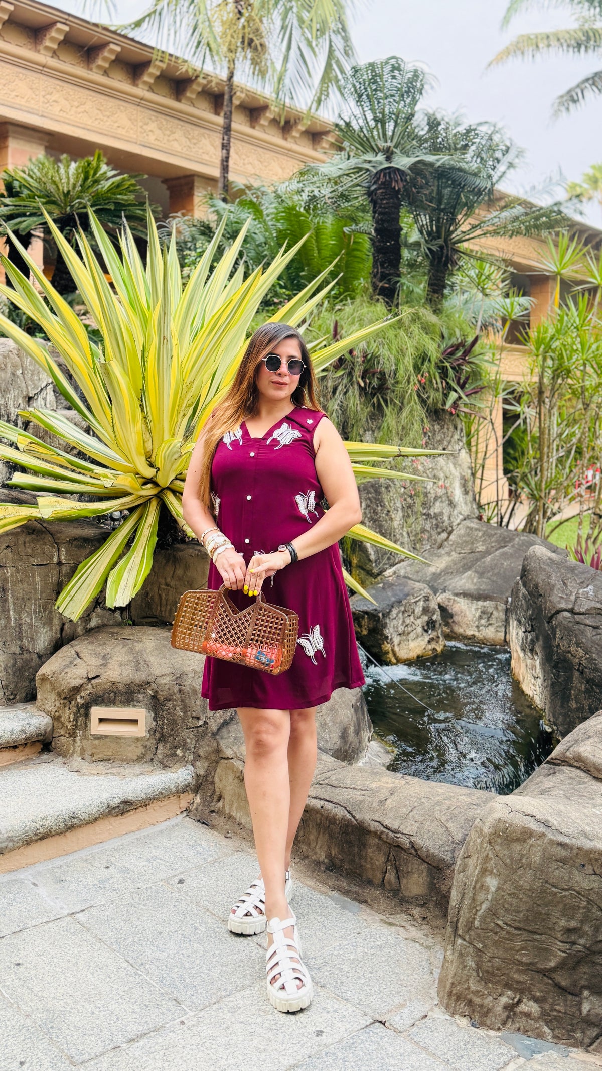 Wine and Shine Butterfly Dress