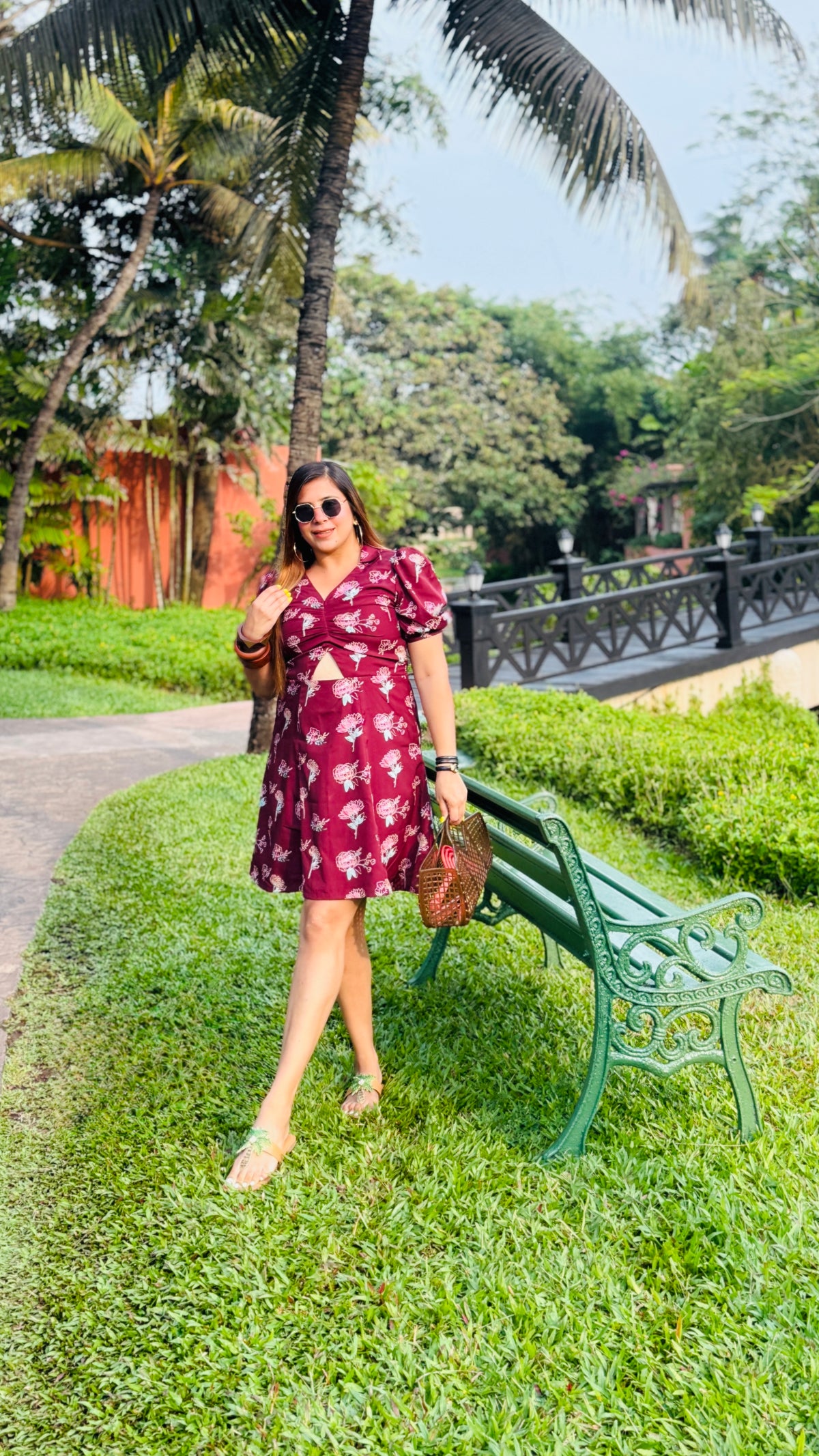 Wine Cute Cut Dress