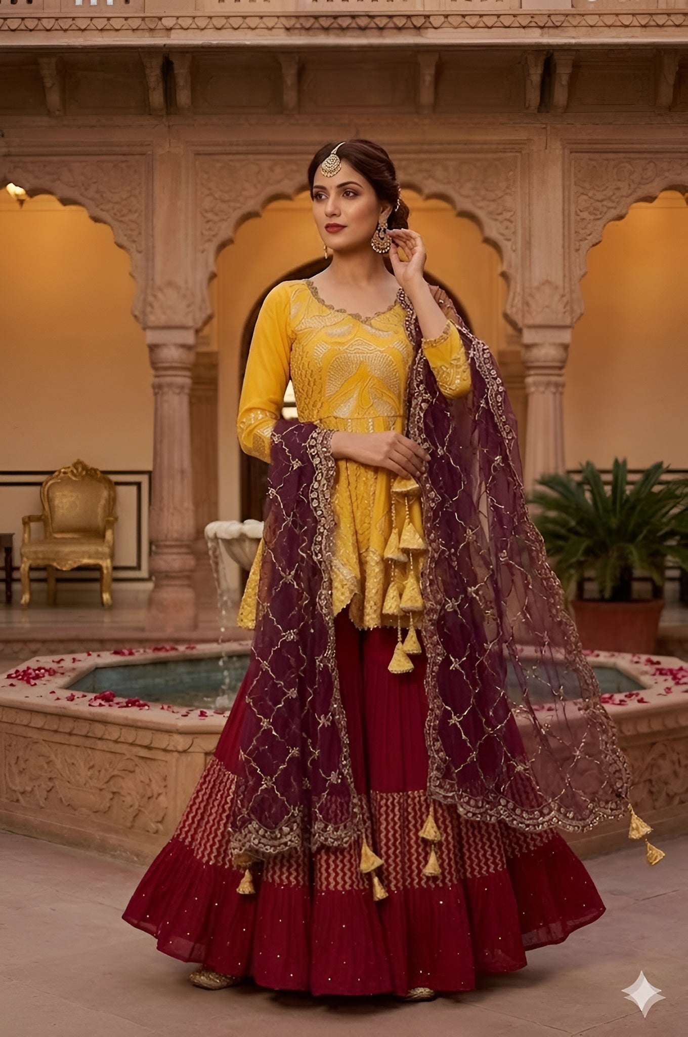 Tri colour garara suit