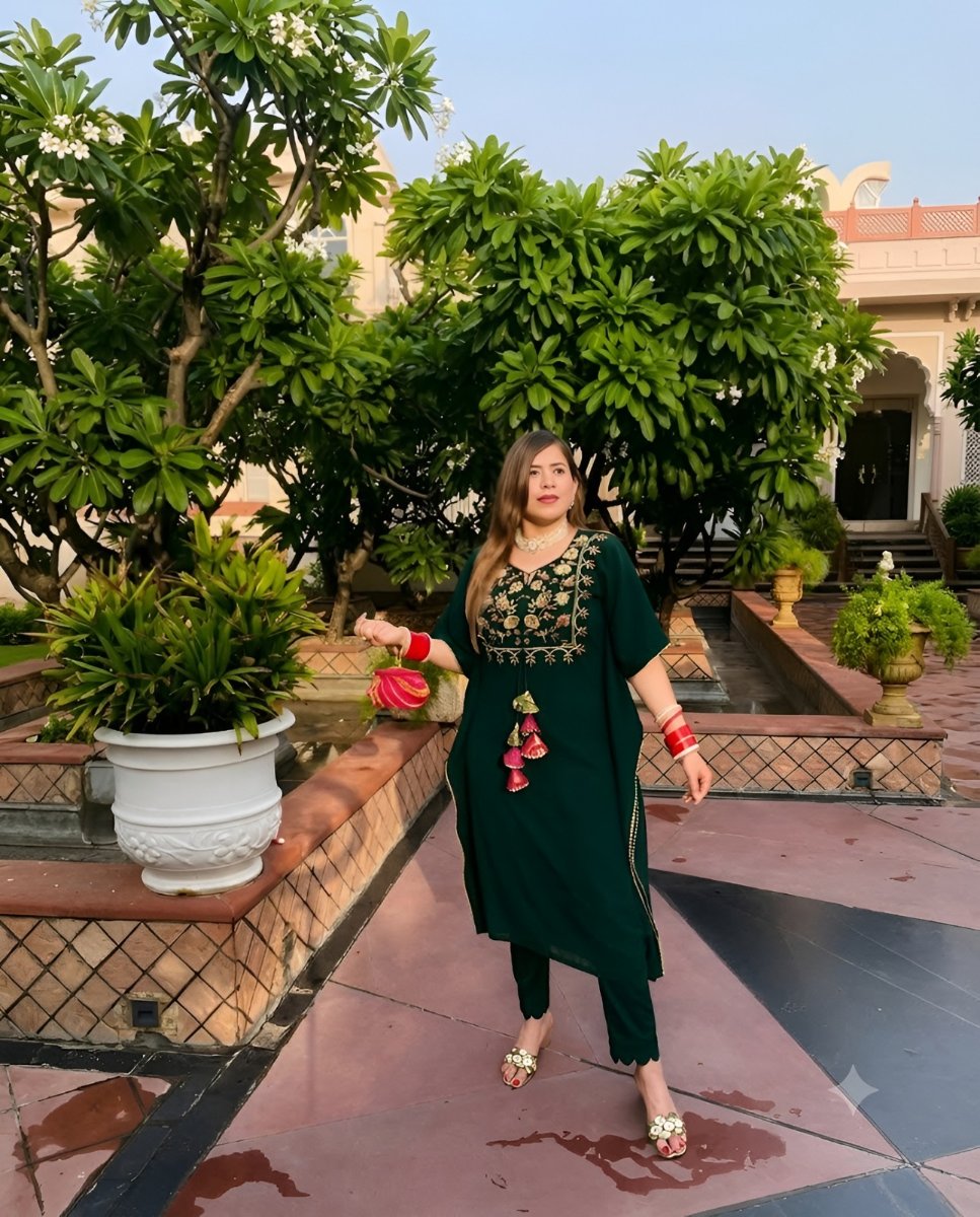 Green Kaftaan Suit
