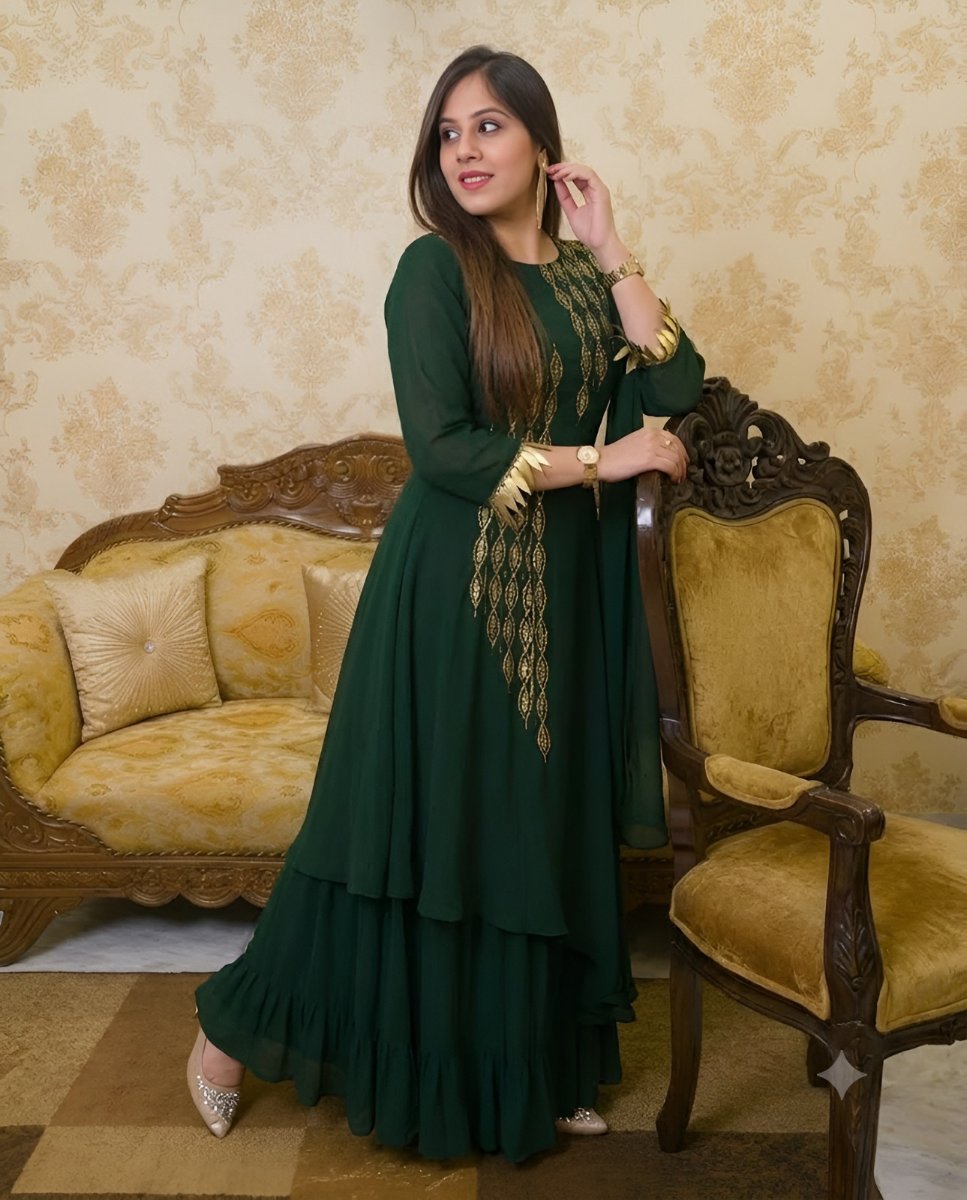 Green Embroidered Suit