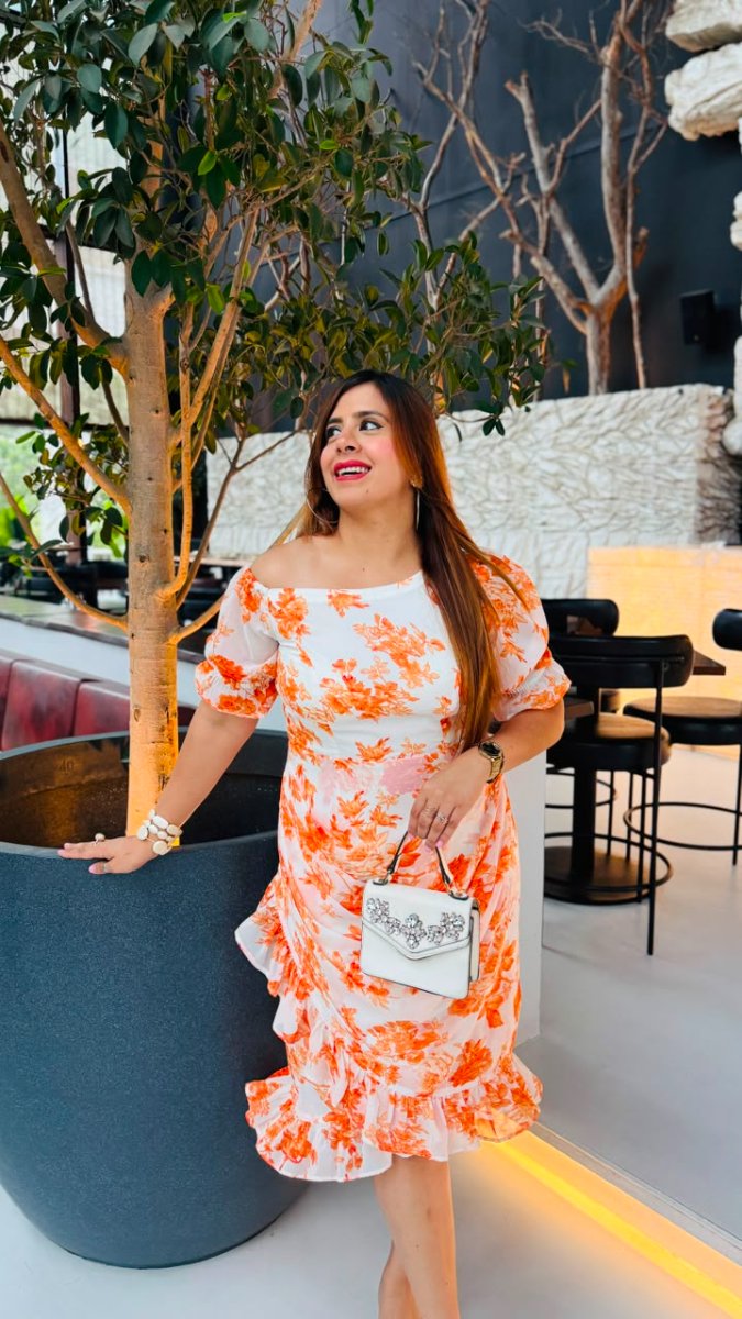Orange Capsule Midi Dress