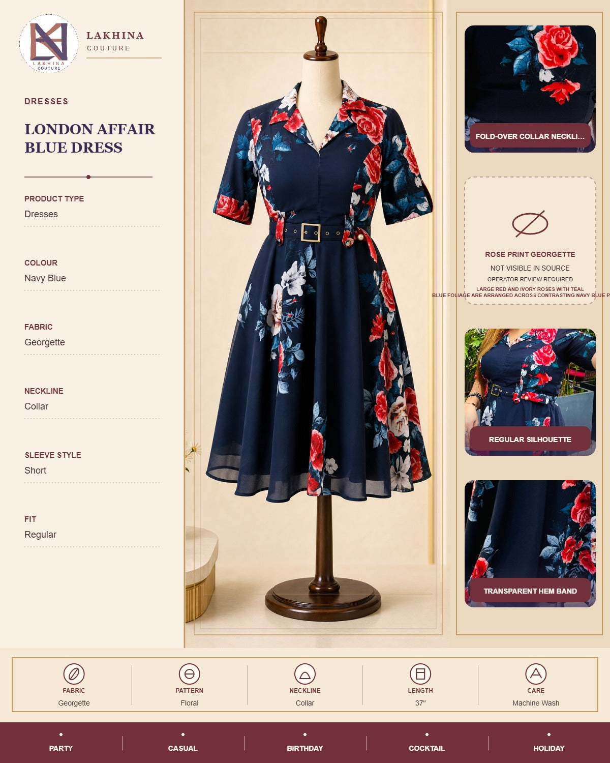 London Affair Blue Dress